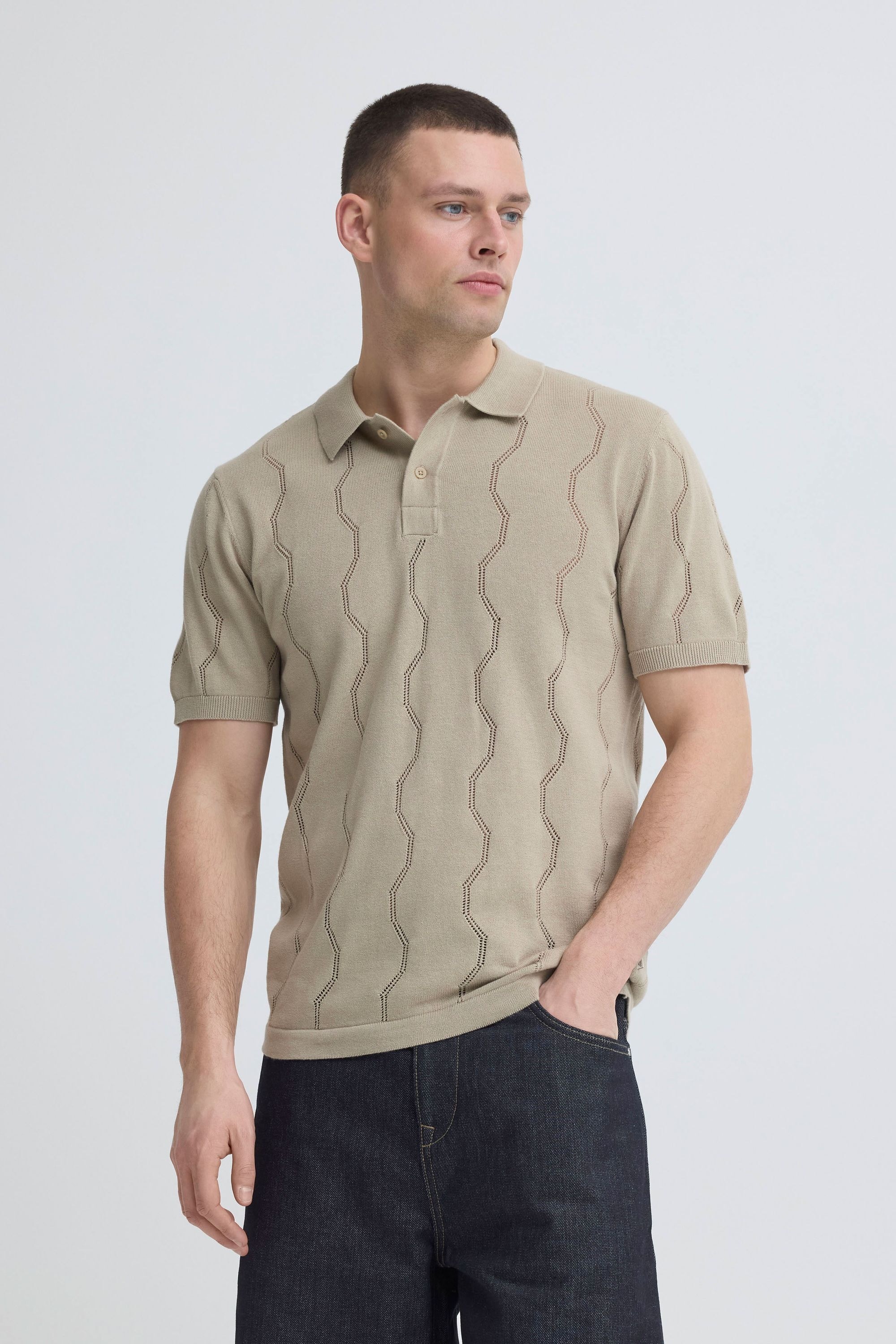 Blend Poloshirt "BHDuran Knit" Modernes Poloshirt mit Lochstrickmuster günstig online kaufen