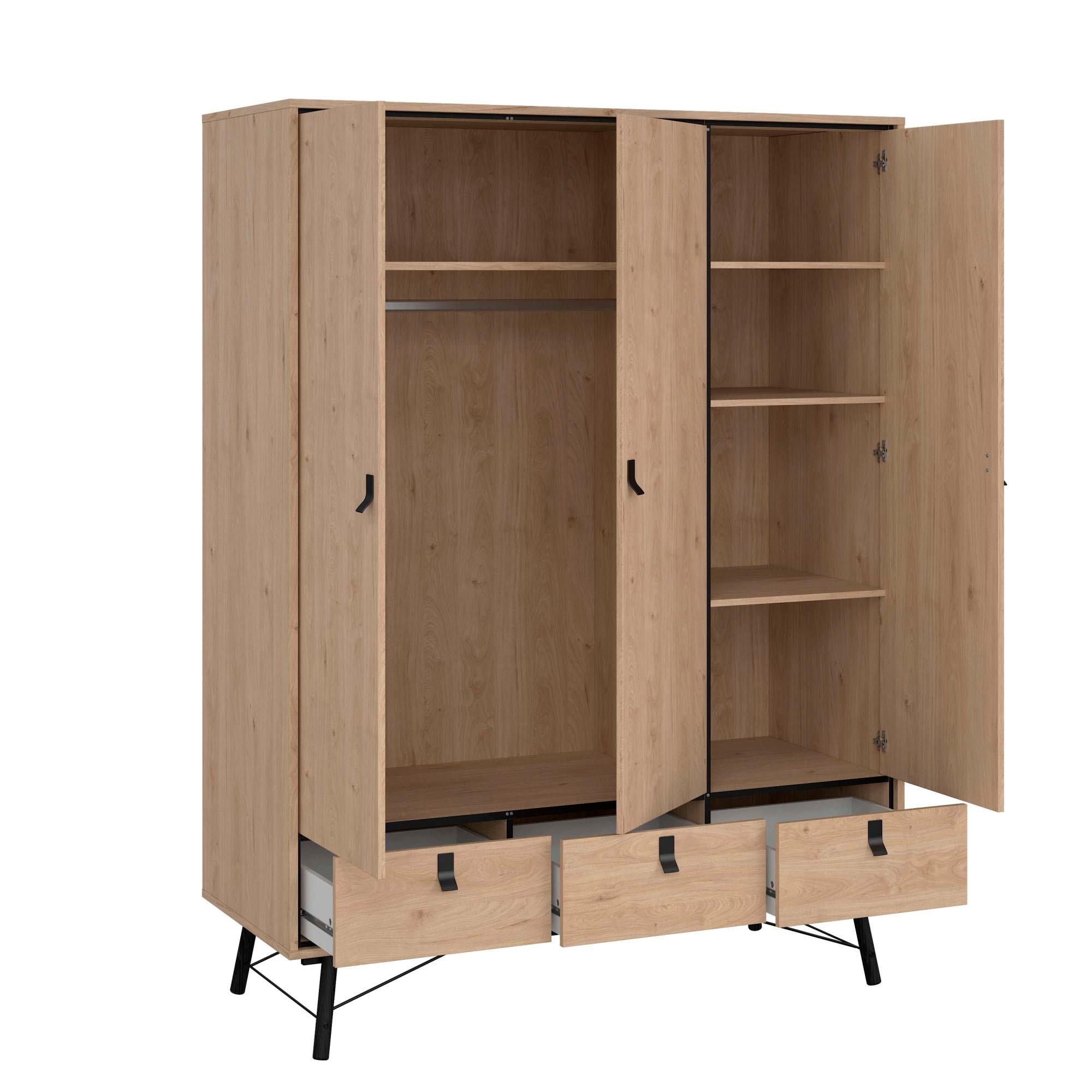 andas Kleiderschrank »RY«, mit 3 Türen und 3 Schubladen, Breite/Höhe 150/200 cm