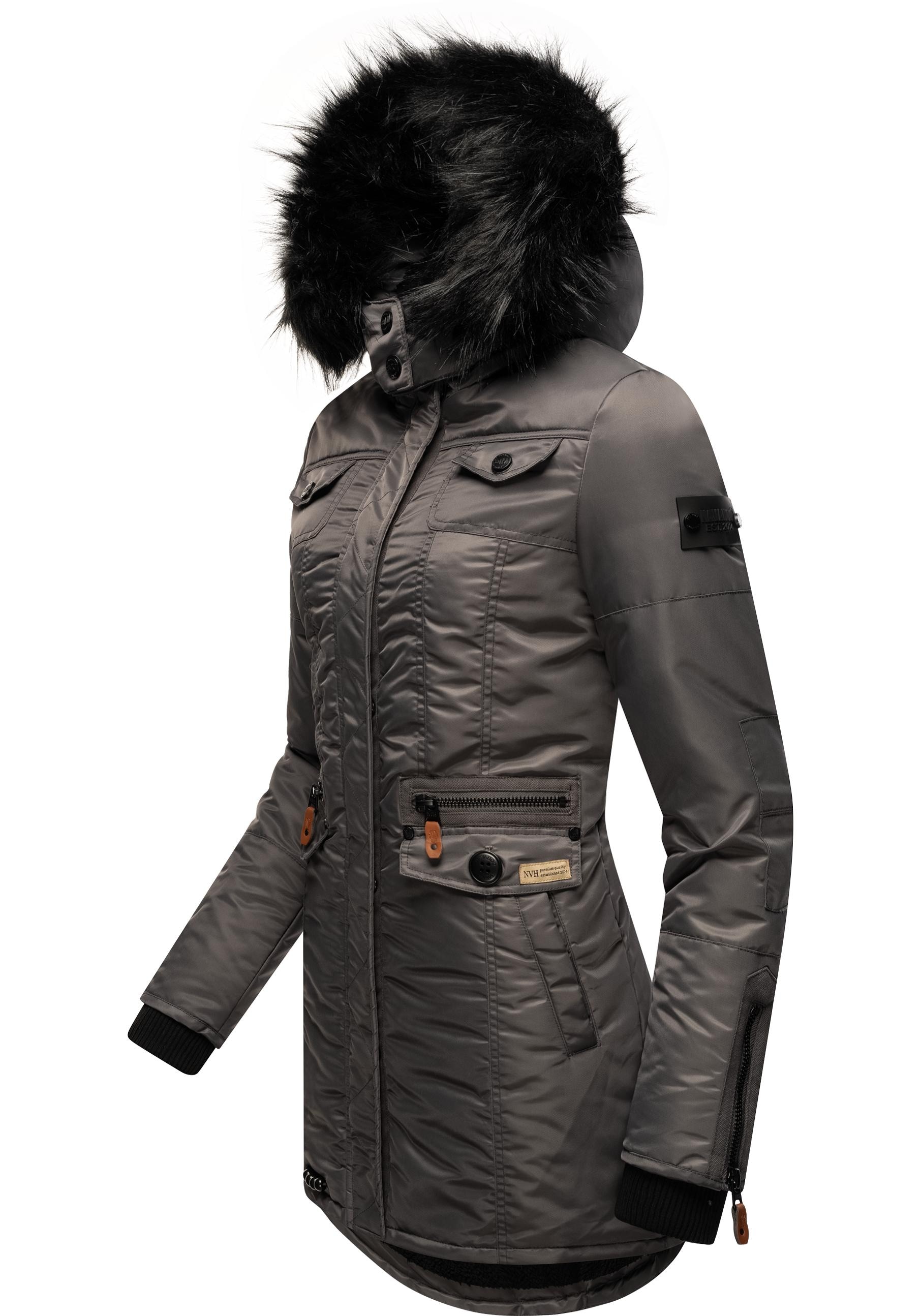 Navahoo Steppmantel "Schätzchen", warmer Winterparka mit Kunstfellkapuze günstig online kaufen