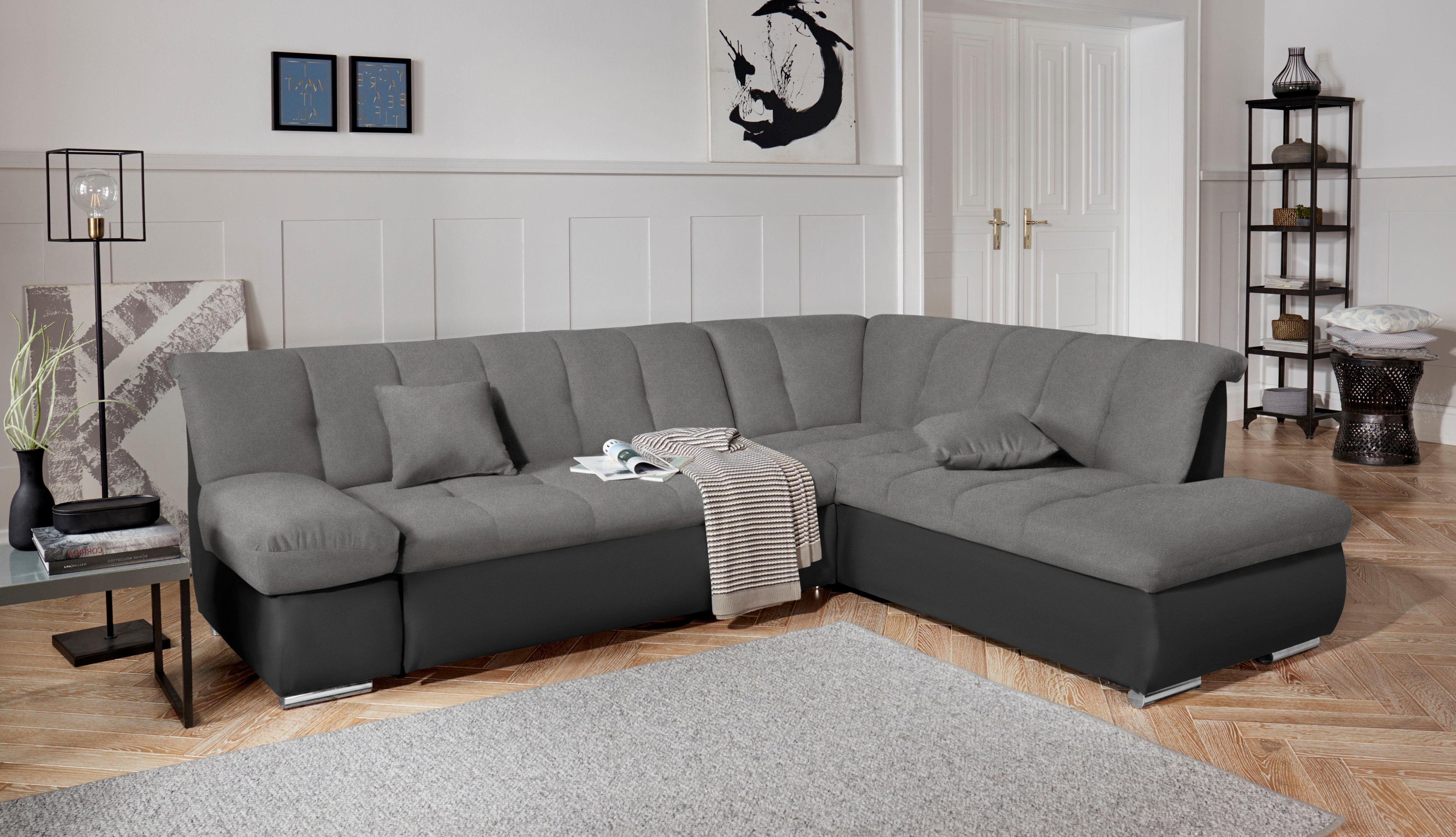 DOMO collection Ecksofa "MONA 271x213 cm, modern und komfortabel" whlw. mit Bett- und Armlehnfunktion, L-Form