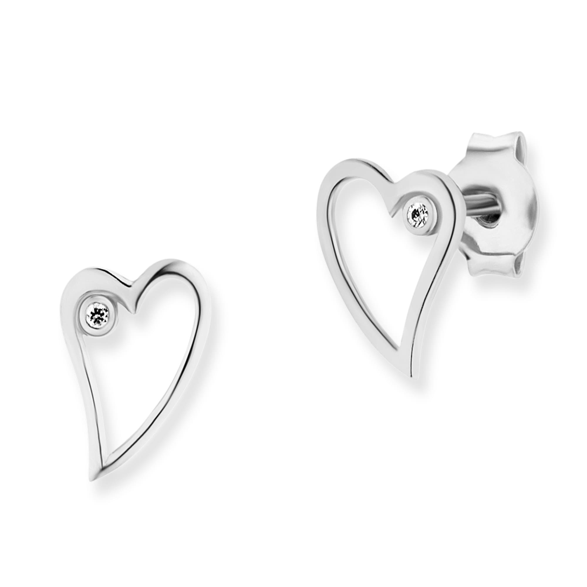 CAÏ Paar Ohrstecker »925/- Sterling Silber rhodiniert Zirkonia Herz« kaufen