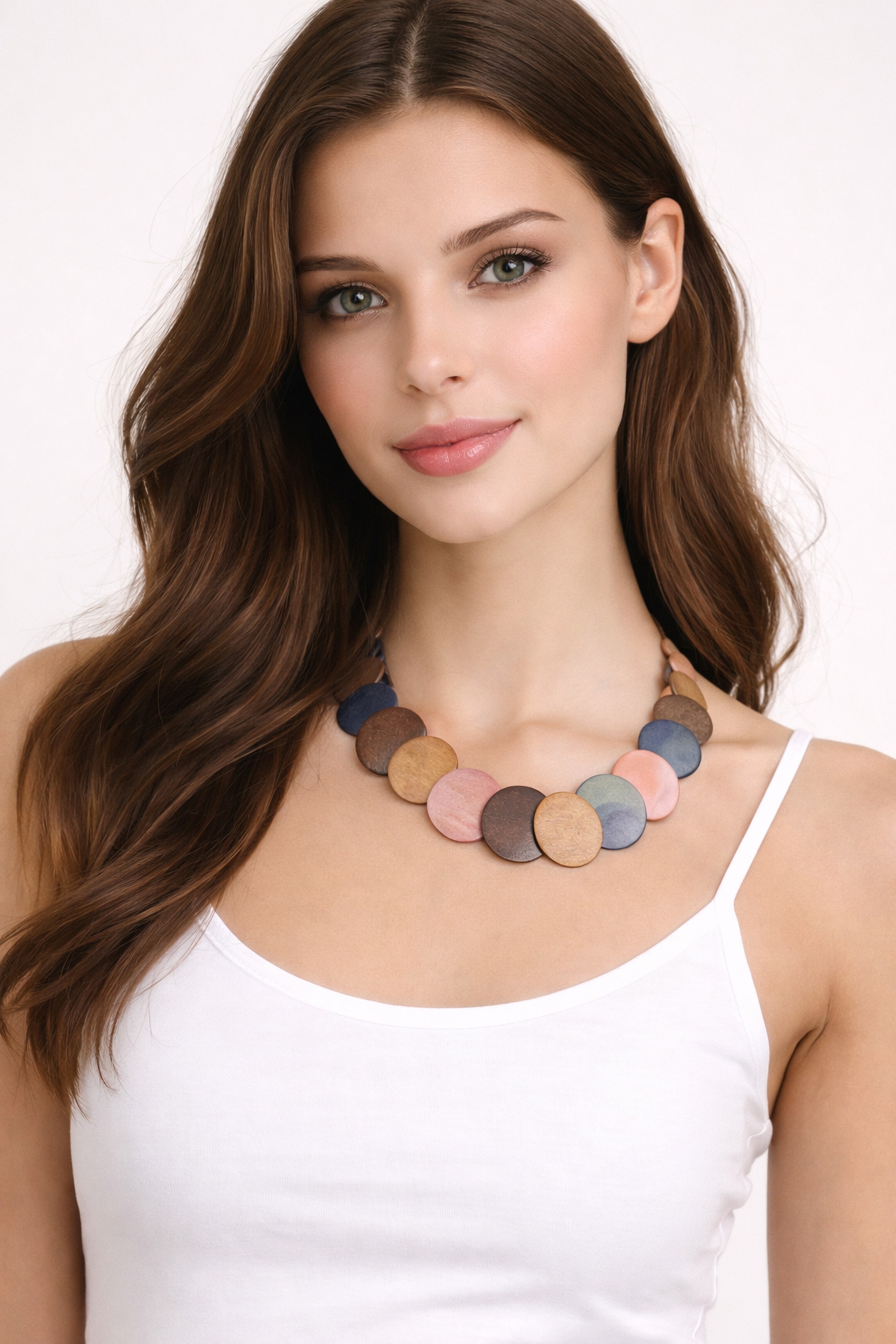 COLLEZIONE ALESSANDRO Kette mit Anhänger »Emma« aus flachen Holzperlen