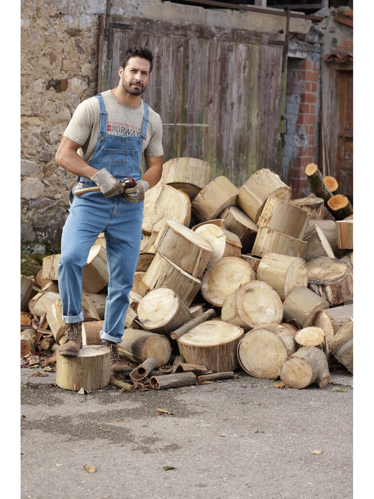 Latzjeans JAN VANDERSTORM "Latzhose KEARON", Damen, Gr. 80, N-Gr, blau, Obermaterial: 98% Baumwolle CO. 2% Elasthan EL., Hosen 3