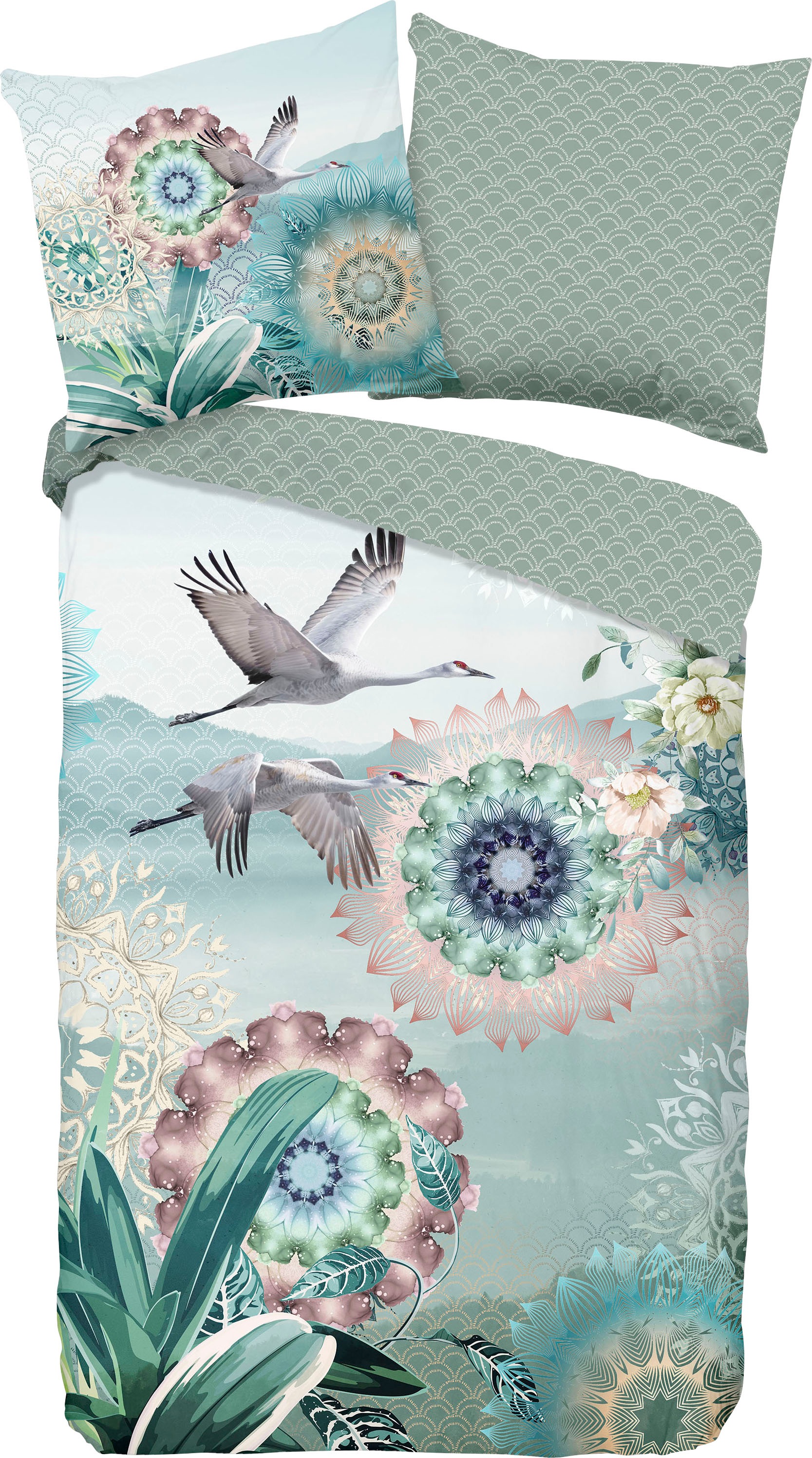 hip Wendebettwäsche "Kimora" 2 Stk. Mako-Satin, 135x200, Reißverschluss, We günstig online kaufen