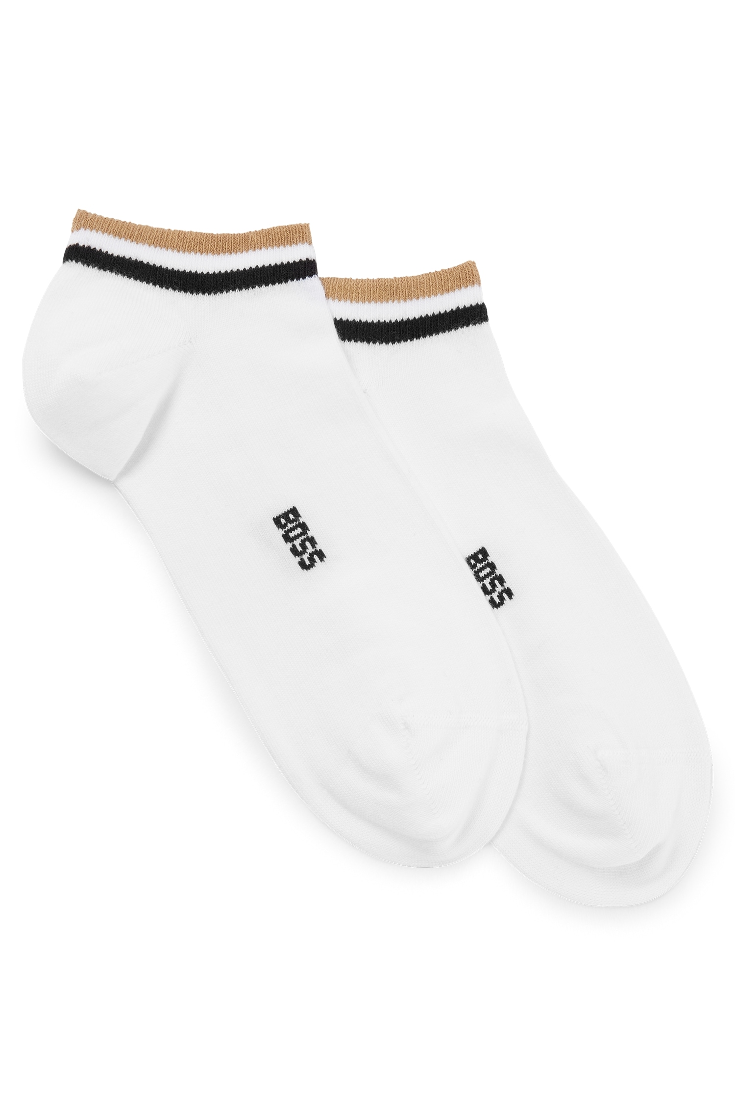 BOSS Sneakersocken "2P AS Uni stripe CC", (Packung, 2er), mit geringeltem Abschluss