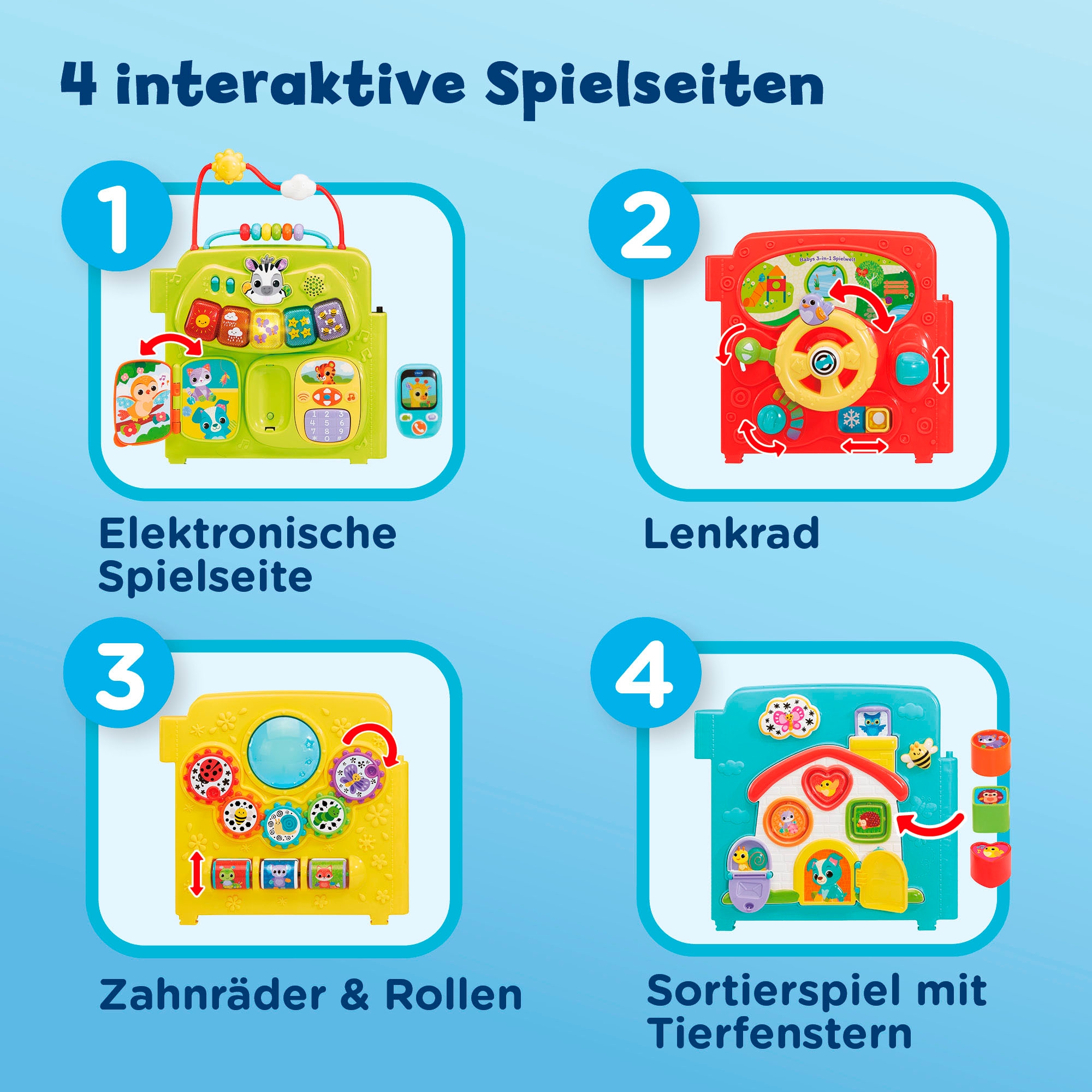 Vtech® Lernspielzeug »Babys 3-in-1 Spielwelt« mit Licht und Sound
