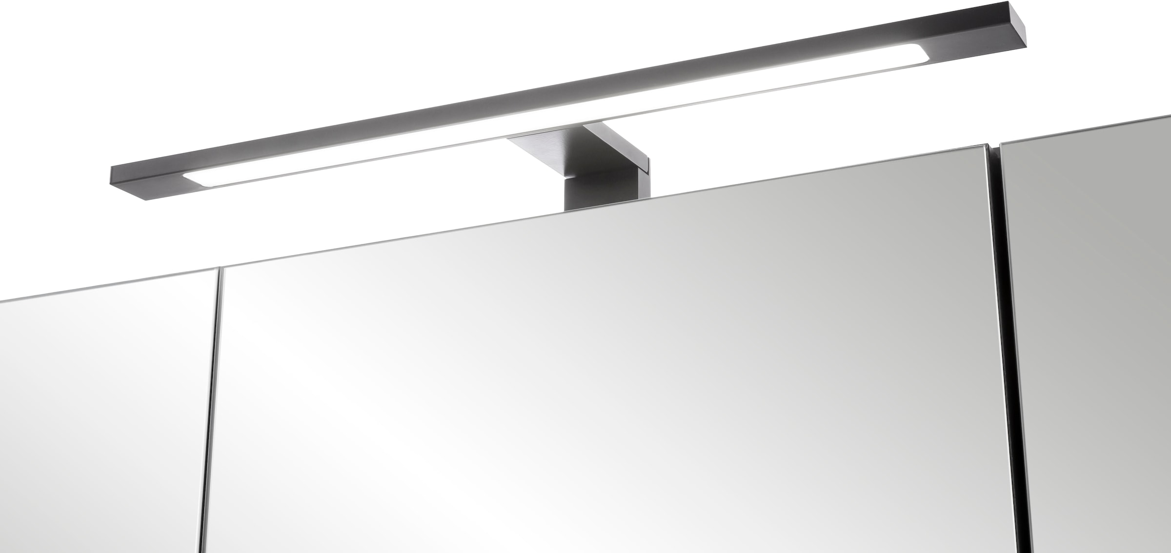 welltime Spiegelschrank »MAILAND, gedämpfte Scharniere, LED-Aufbauleuchte« Maße (B/H/T): ca. 105/64/20 cm,  Wildeiche, LED-Aufbauleuchte, gedämpfte Scharniere