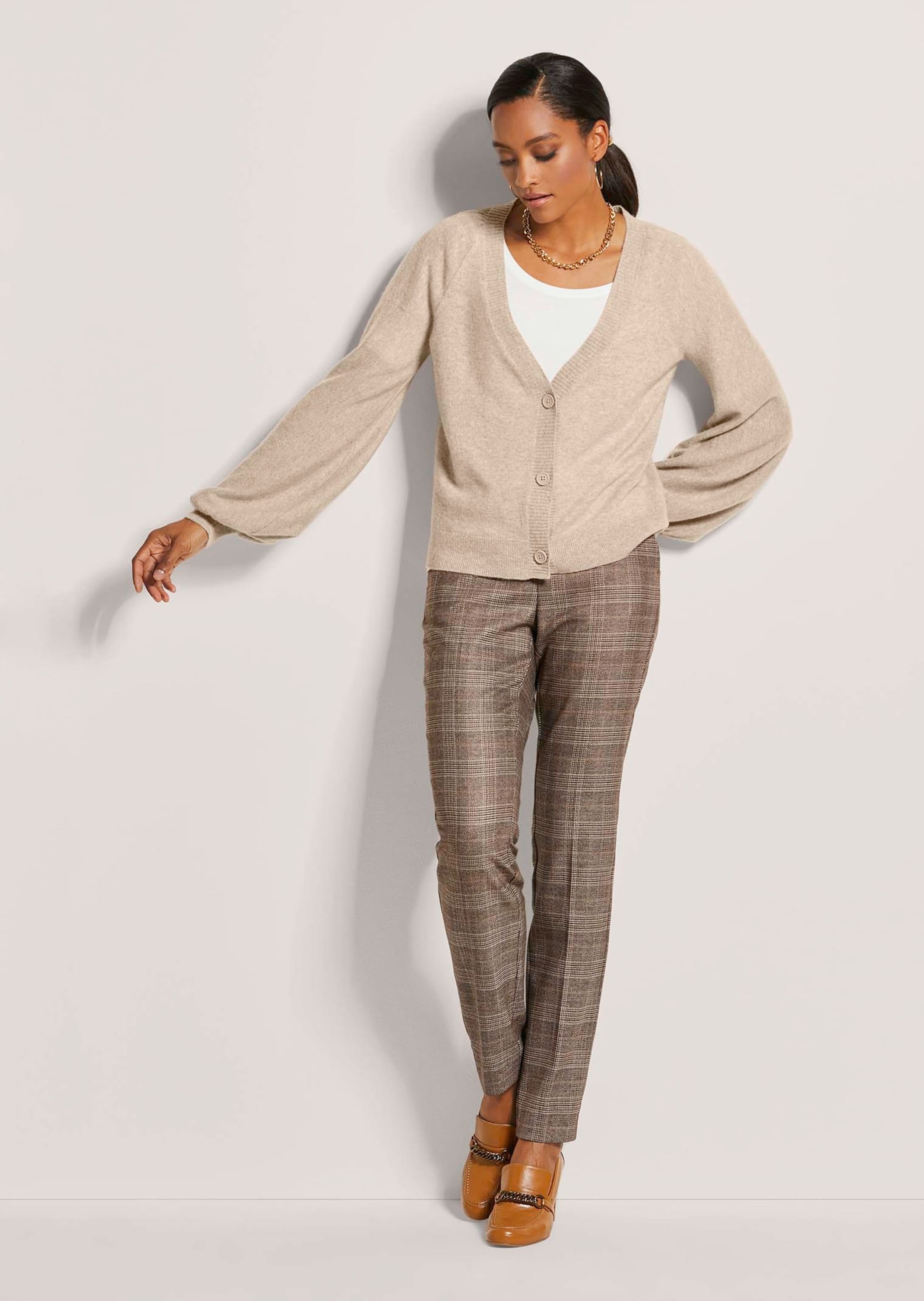 MADELEINE Strickjacke »Strickjacke Kaschmir-Cardigan mit Ballonärmeln«