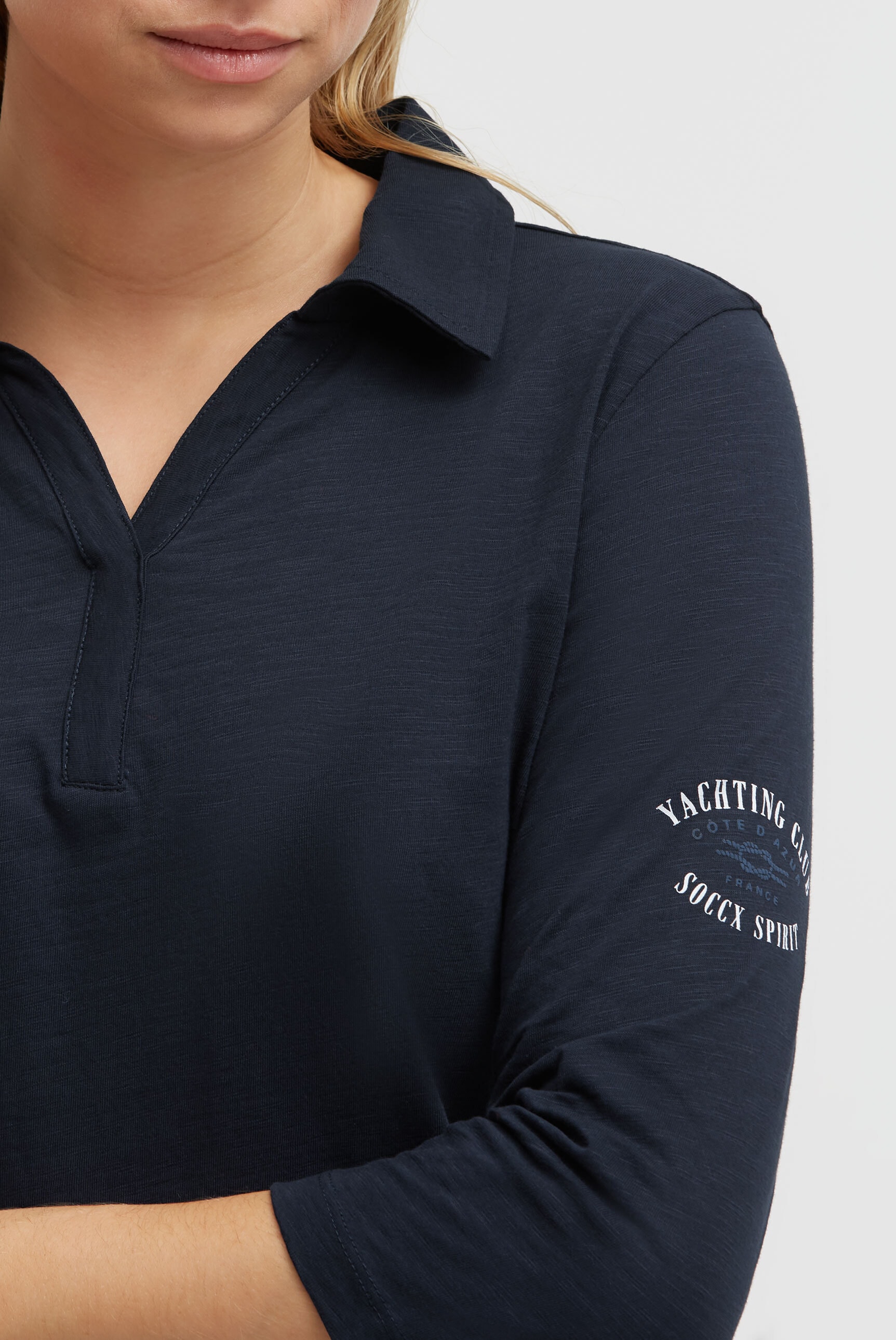 SOCCX Poloshirt mit Gummizug im Saum