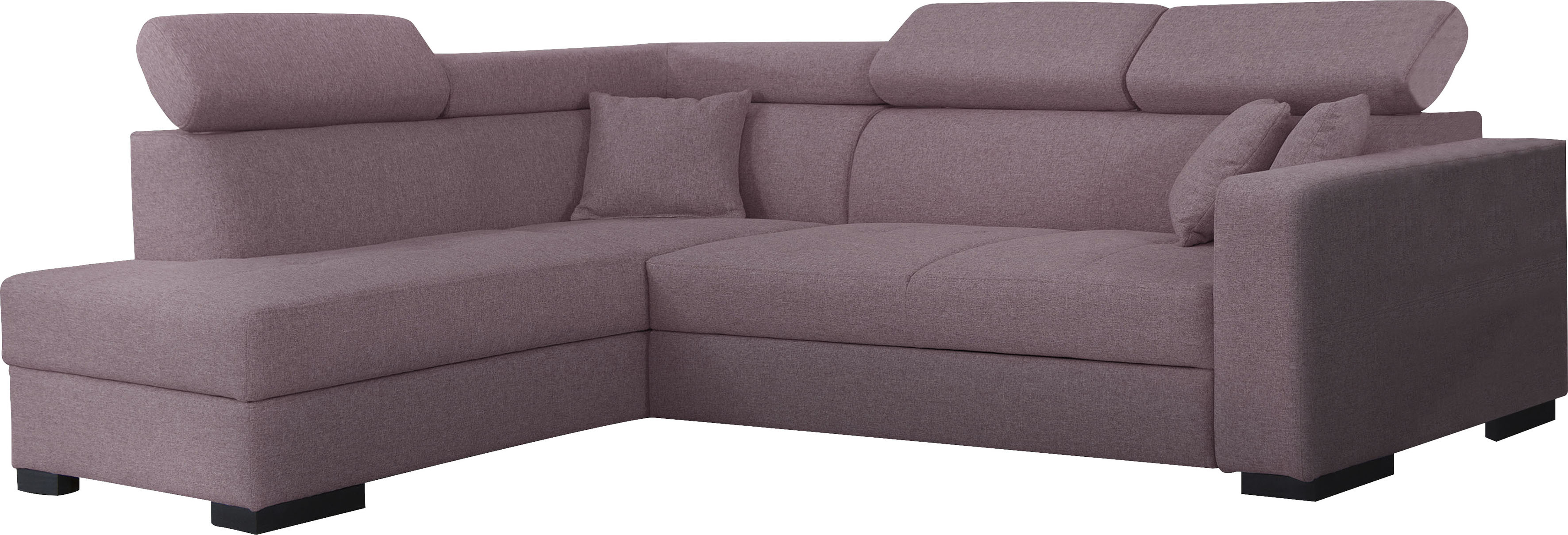 Home affaire Ecksofa "Tulio bequem, bewährte Wellenunterfederung, Breite 267cm, L-Form" wahlweise mit Bettfunktion und Bettkasten, incl. 3 Zierkissen