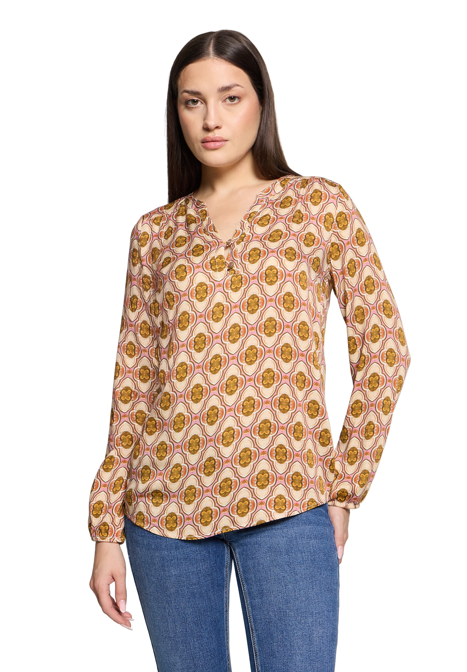 Cartoon Schlupfbluse "Damen mit Knöpfen" günstig online kaufen