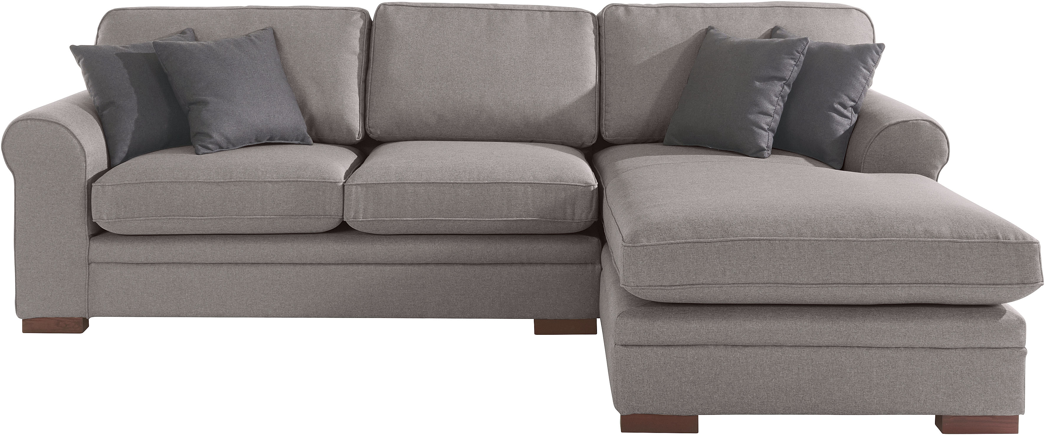 Home affaire Ecksofa "Broughton L-Form" weicher Sitzkomfort, incl. 4 Zierkissen, Keder