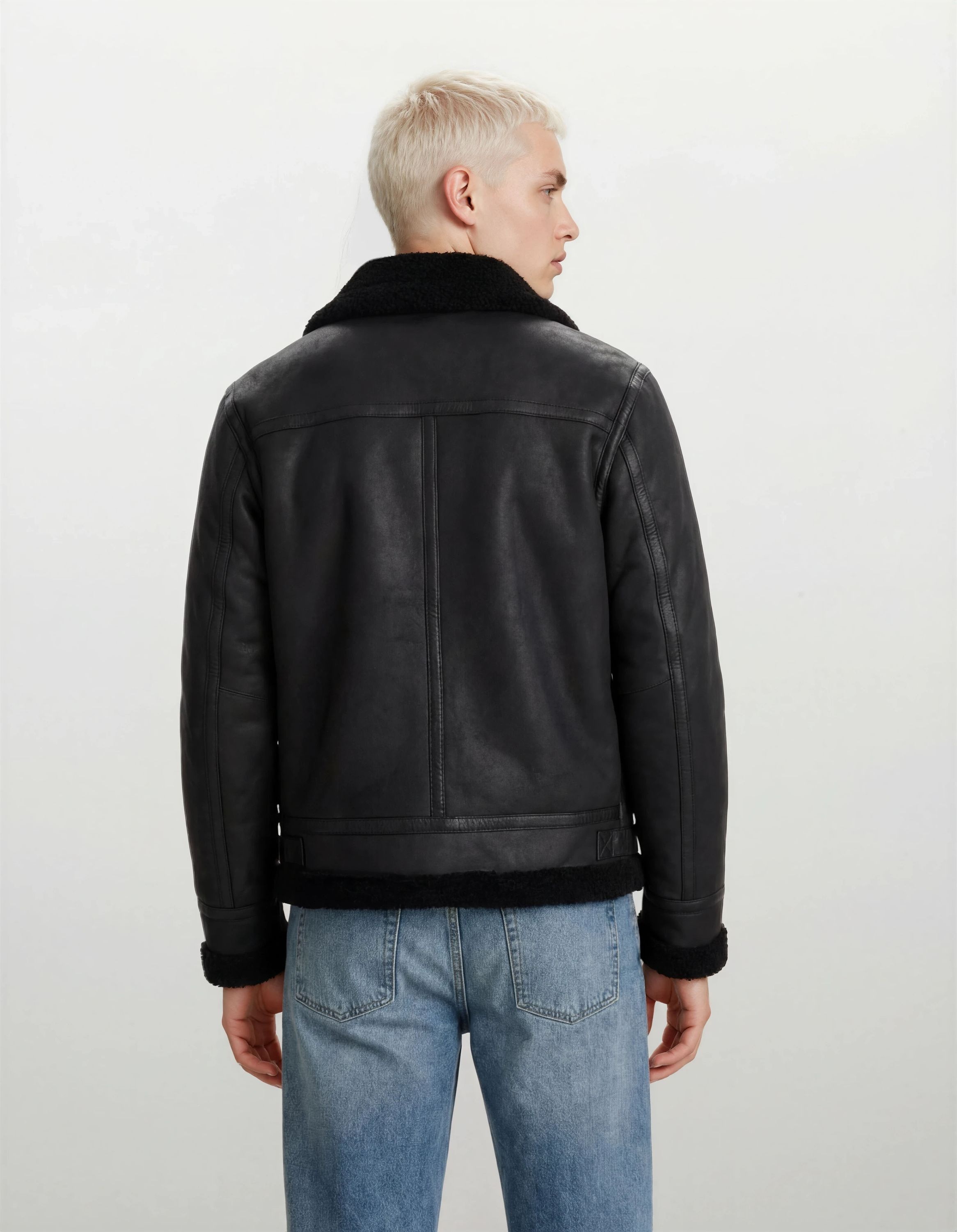 trueprodigy Lederjacke »Keno Oversize Lederjacke mit Pelzbesatz« ohne Kapuze