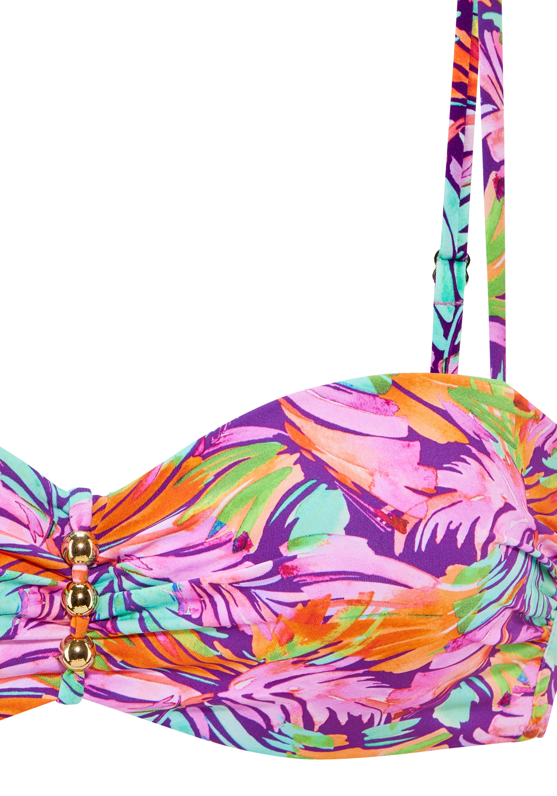 Vivance Bügel-Bandeau-Bikini mit farbenfrohem Blätterdruck günstig online kaufen