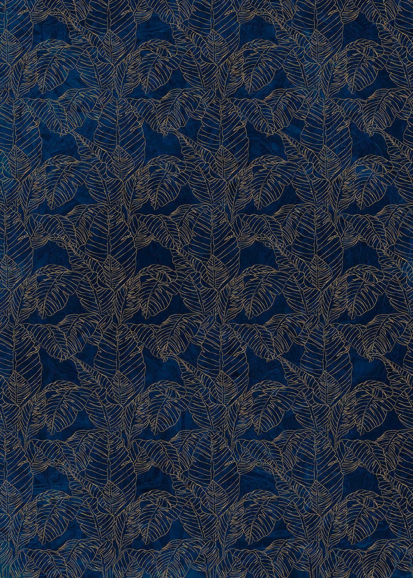 Komar Vliestapete "Digitaldruck Vlies - Feuille DOr - Größe 200 X 280 Cm" Bedruckt Glatt Wohnzimmer, Schlafzimmer