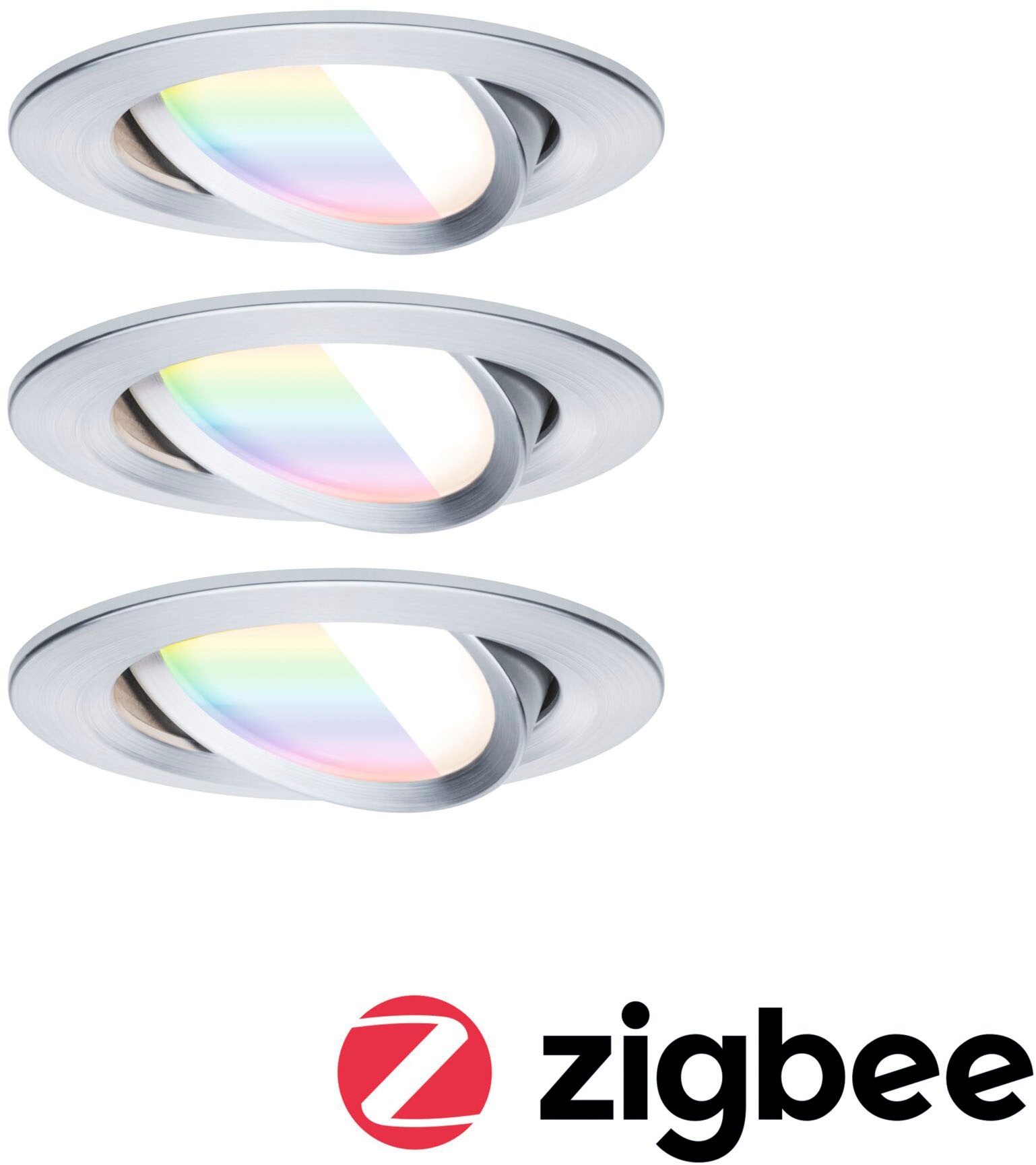 Paulmann LED Einbauleuchte »LED Einbauleuchte Nova Coin rund 84mm 50°«, 3 flammig, Leuchtmittel LED-Modul | LED fest integriert, Memoryfunktion, Farbwechsler, Farbsteuerung, Dimmer, Smart Home