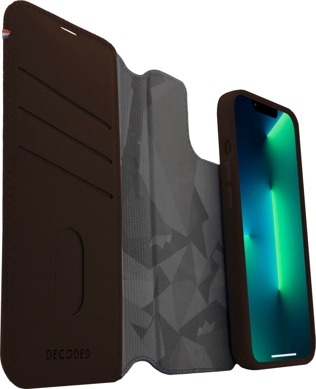 DECODED Smartphone-Hülle »Leather MagSafe Modu Wallet iP 13/14«, iPhone 13-iPhone 14, 15,5 cm (6,1 Zoll)
