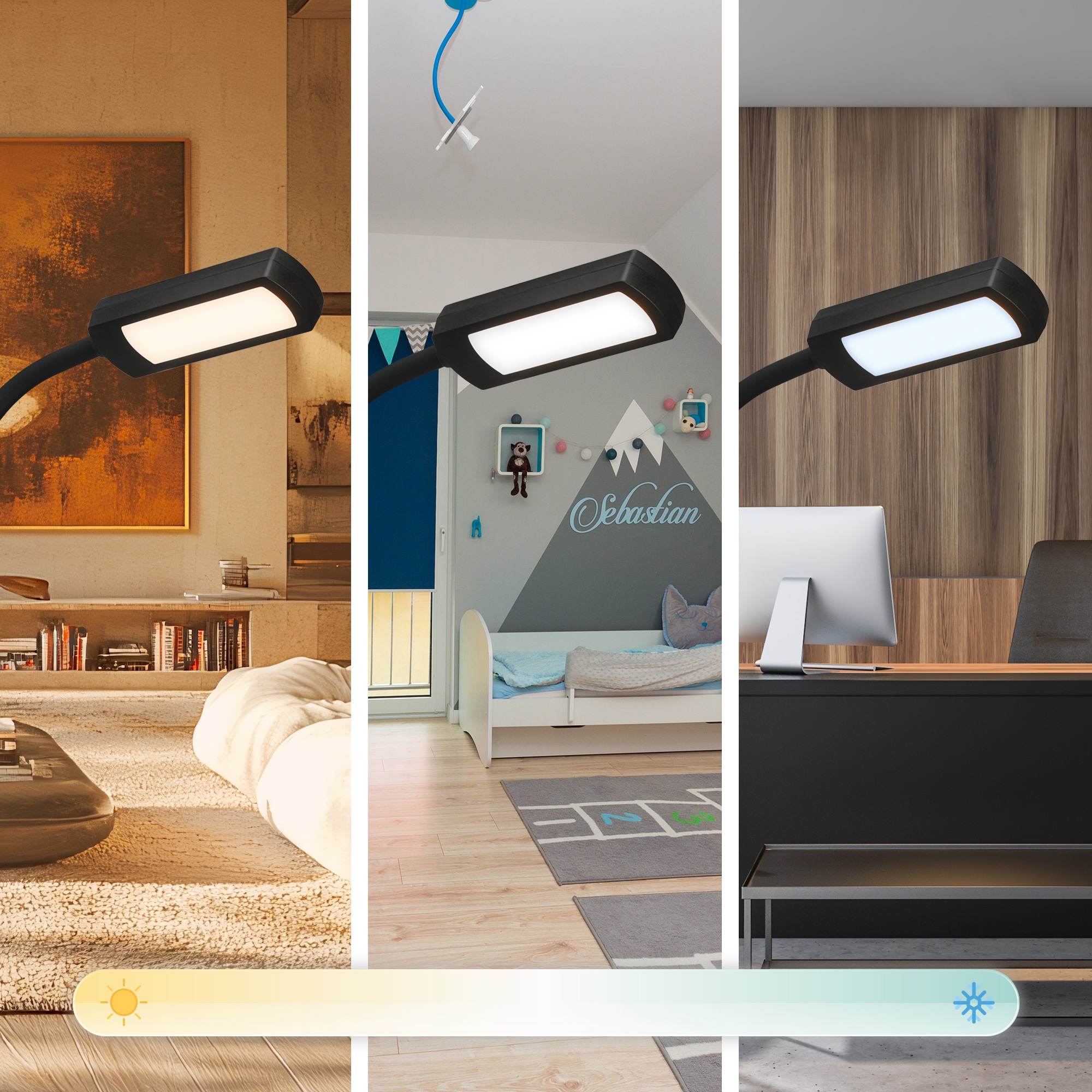 Briloner Leuchten LED Klemmtischleuchte »TARU« LED-Modul 1 Stk. warmweiß - kaltweiß 4x3x29 cm, Büro, Schlafzimmer, Wohnzimmer, Kinderzimmer