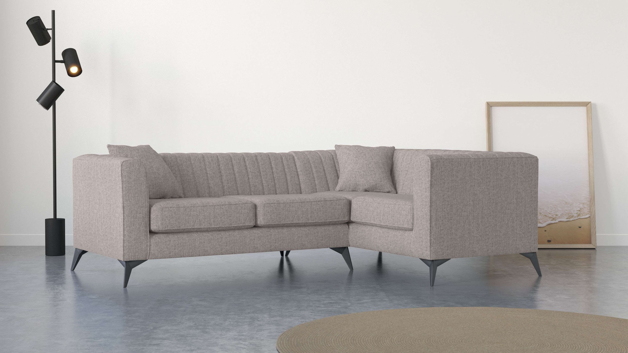 Places of Style Ecksofa "MATTHEW L-Form ideal für kleine Räume, Maße B/T/H: günstig online kaufen