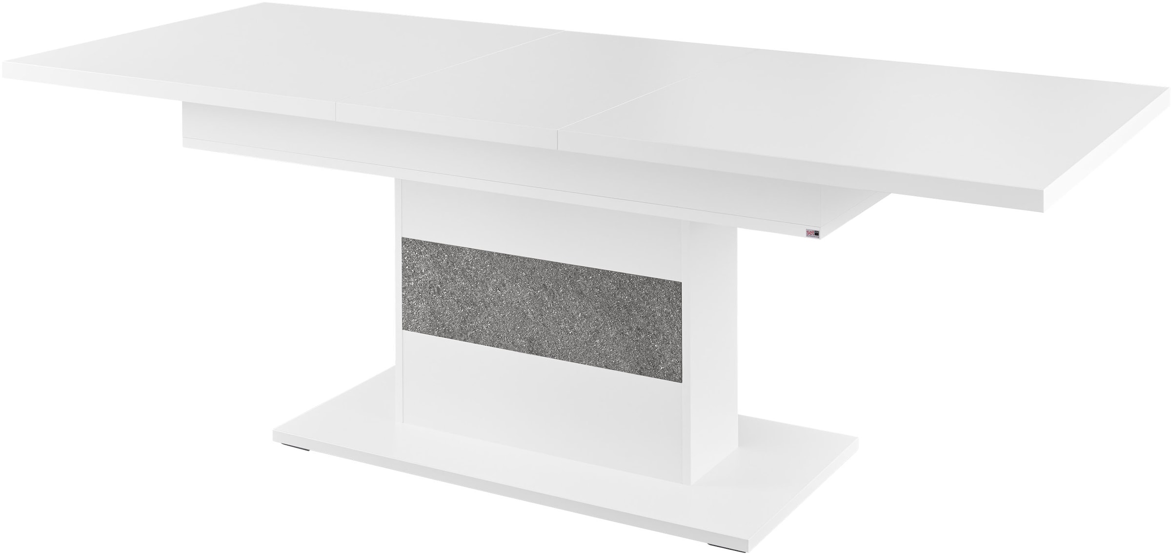 set one by Musterring Esstisch »Deltona«, mit Auszugsfunktion, Standfuß mit Zierelement, B180/230 x T90 cm