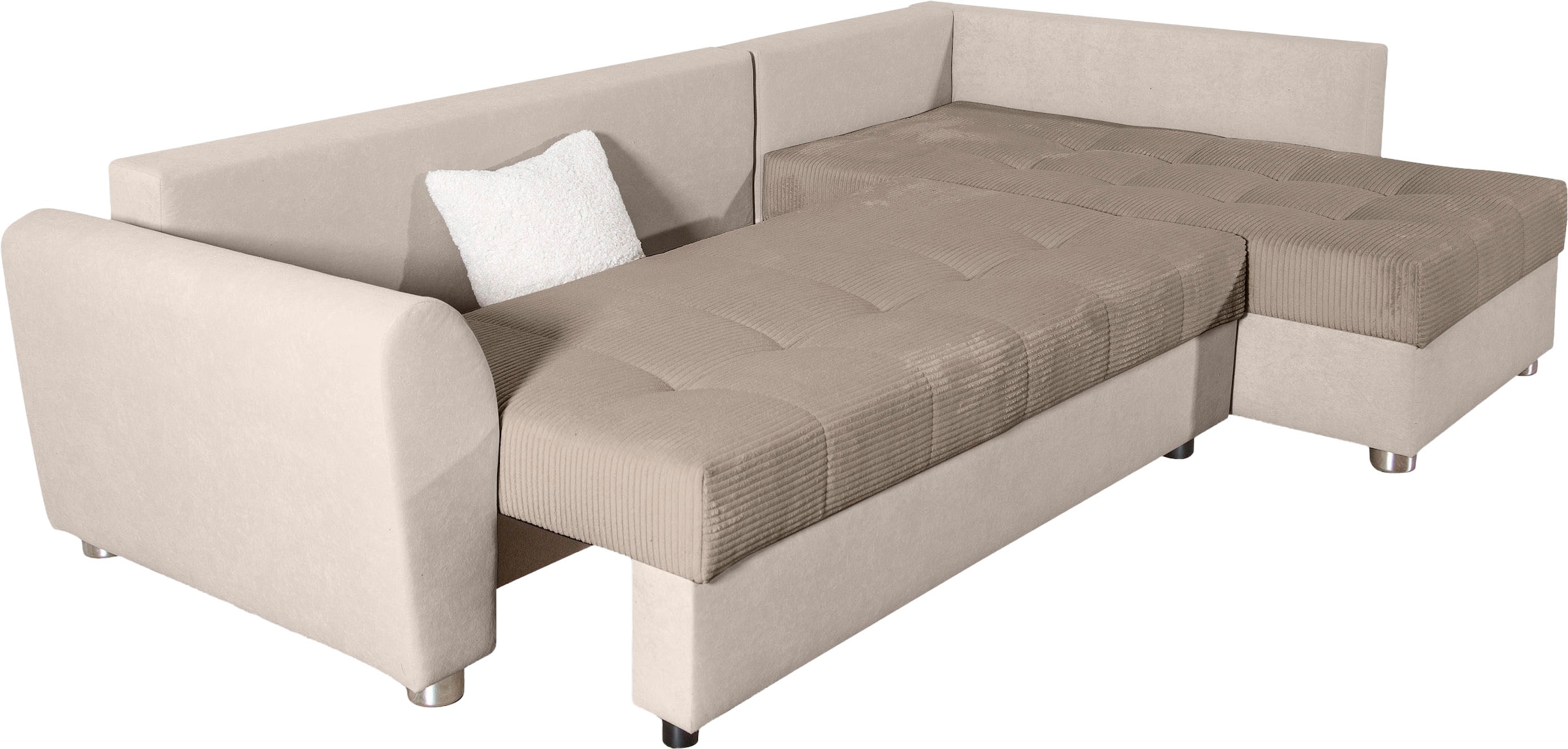 COLLECTION AB Ecksofa, Ecksofa,Bettfunktion,Bettkasten,Bonnelfederkern, Rückenkissen