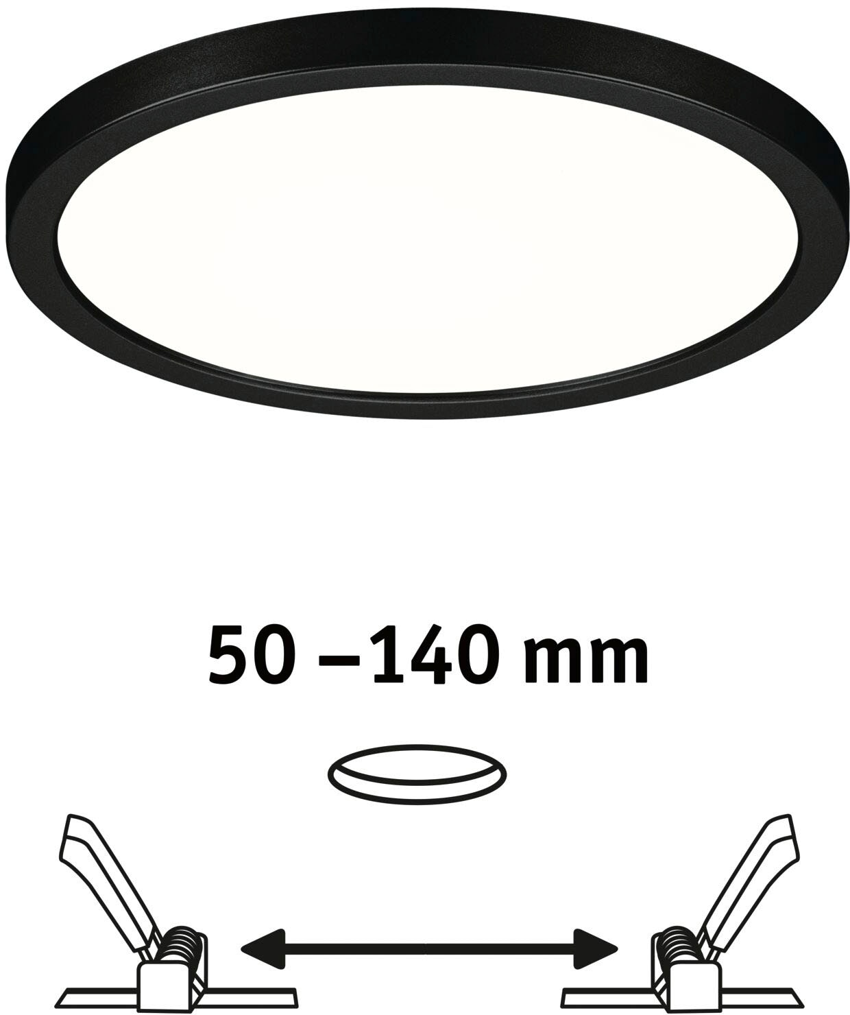 Paulmann LED Einbauleuchte »LED Einbaupanel VariFit Areo IP44 rund 175mm 4000K Schwarz« 1 Stk. Neutralweiß LED Einbaupanel VariFit Areo IP44 rund 175mm 4000K Schwarz