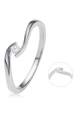 Diamantring »0,05 ct Diamant Brillant Spannfassung Ring aus 585 Weißgold«