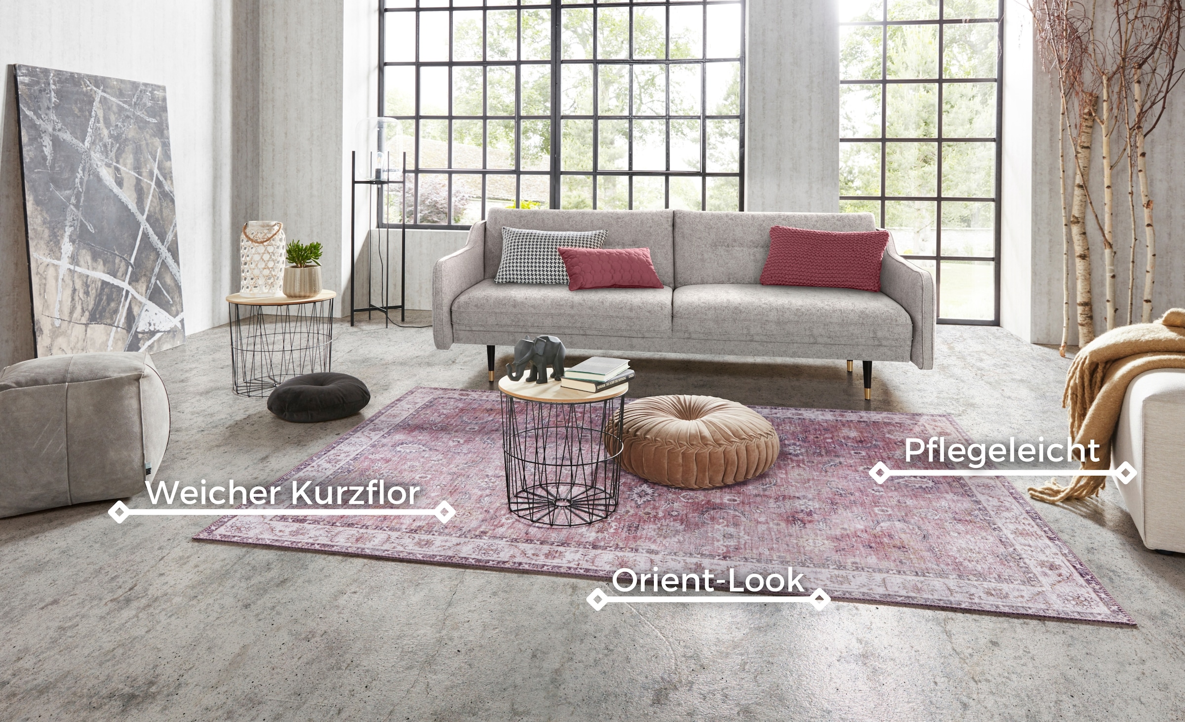 NORTHRUGS Teppich »Vivana«, rechteckig, 5 mm Höhe, Orientalisch, Läufer, Vintage, Wohnzimmer, Schlafzimmer, Esszimmer