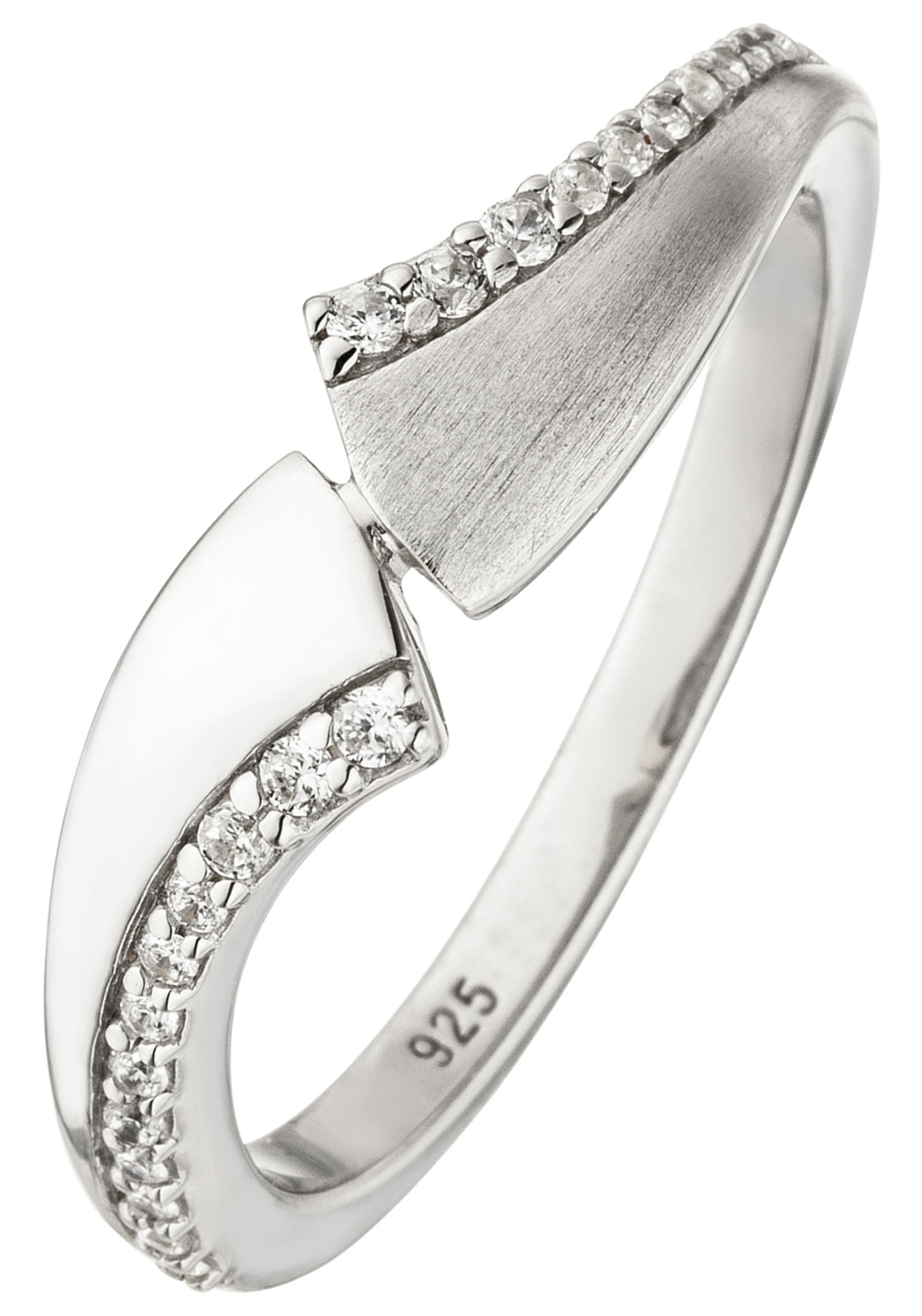 JOBO Silberring 925 Silber mit 24 Zirkonia
