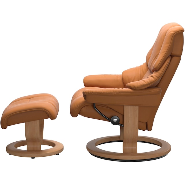 Stressless® Relaxsessel »Reno«, (Set, Relaxsessel mit Hocker), mit Hocker, mit  Classic Base, Größe S, M & L, Gestell Eiche bestellen | BAUR