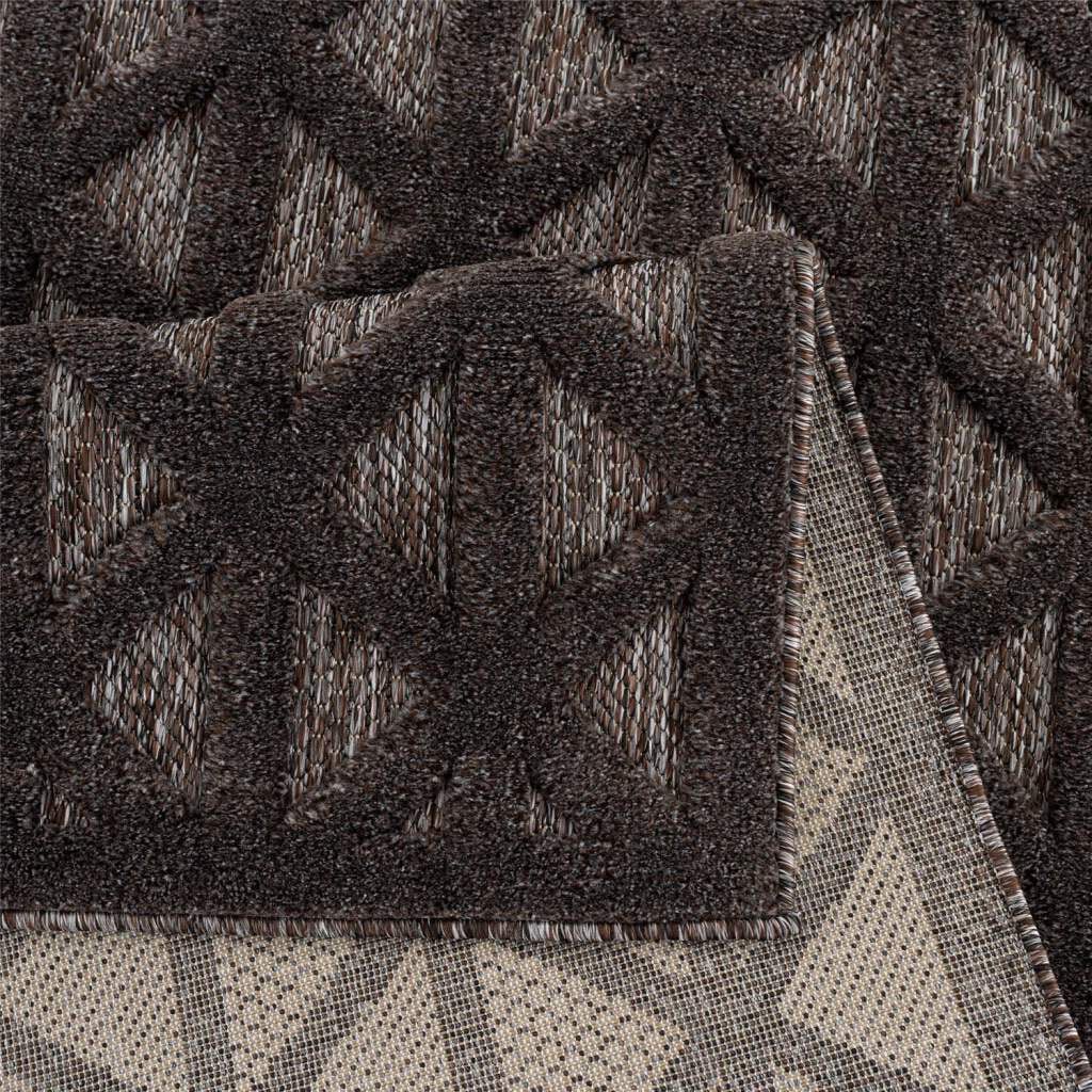 Carpet City Teppich »In-& Outdoorteppich Santorini 58500, 3D-Effekt, Raute-Optik«, rechteckig, 5 mm Höhe, Wetterfest & UV-beständig für Terrasse, Balkon, Küche, Flur