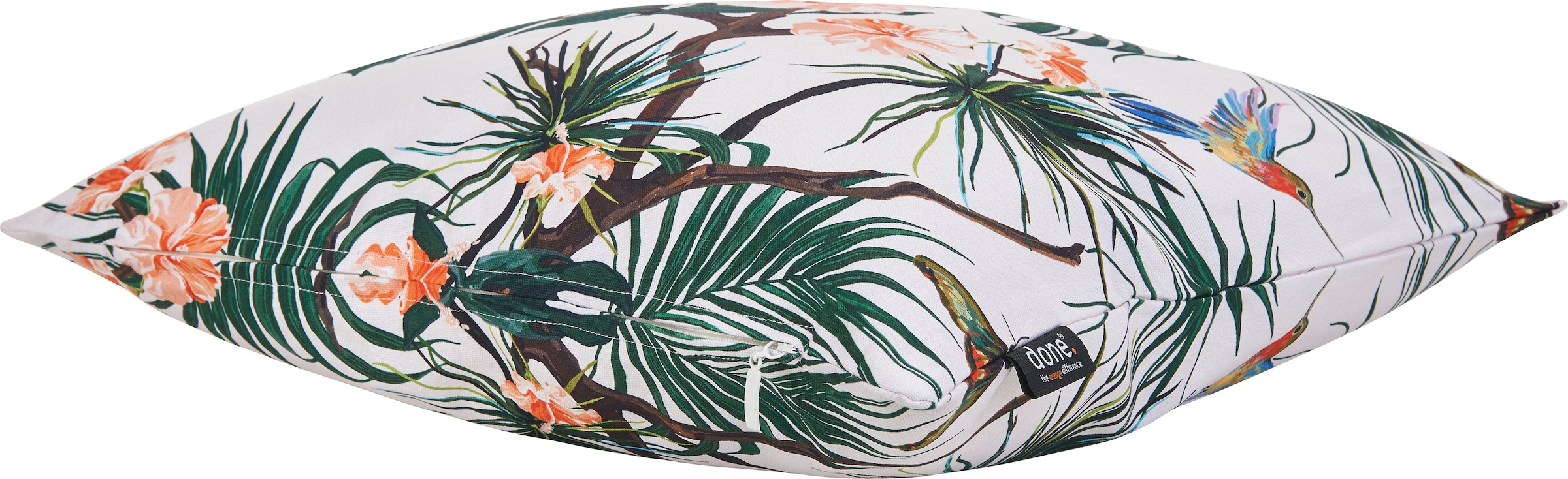 done.® Dekokissen »Panama Print Hummingbird«, Beidseitig bedruckte Kissenhüle ohne Füllung, 1 Stück