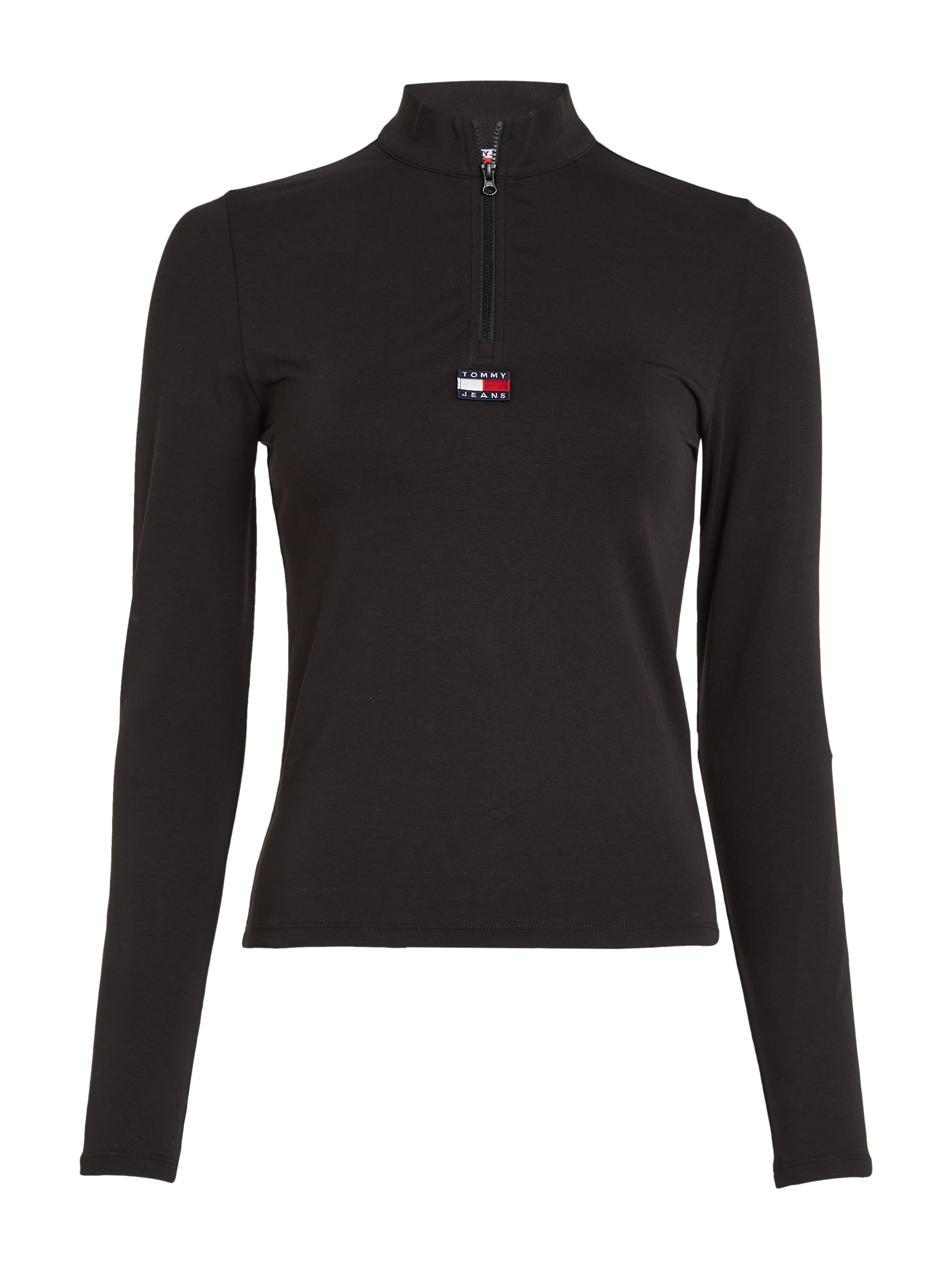 Tommy Jeans Langarmshirt »TJW XS BADGE 1/4 ZIP MOCKNECK LS«