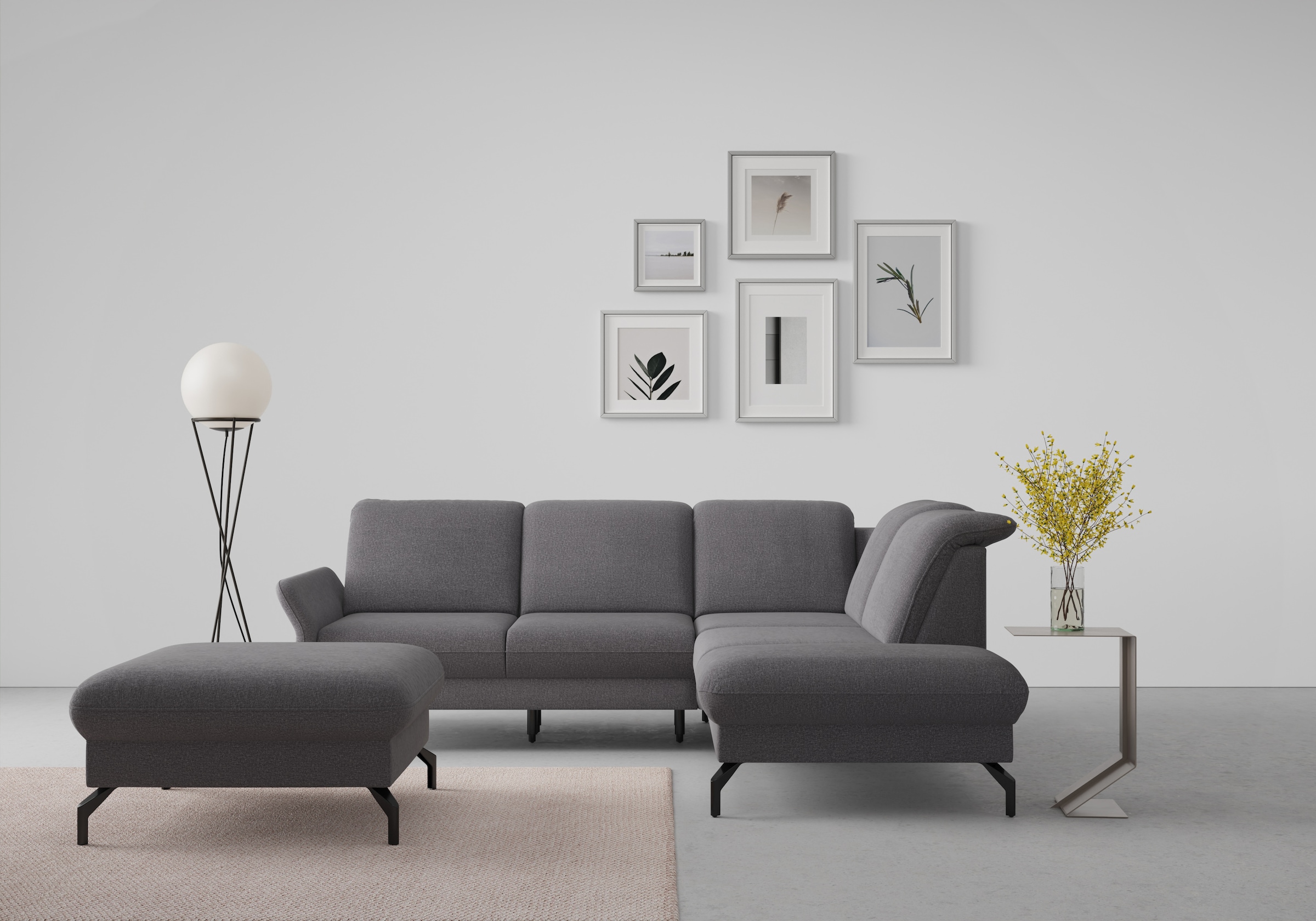 sit&more Ecksofa "Fashion L-Form" wahlweise mit Kopfteilverstellung und Vorziehsitz, motorisch