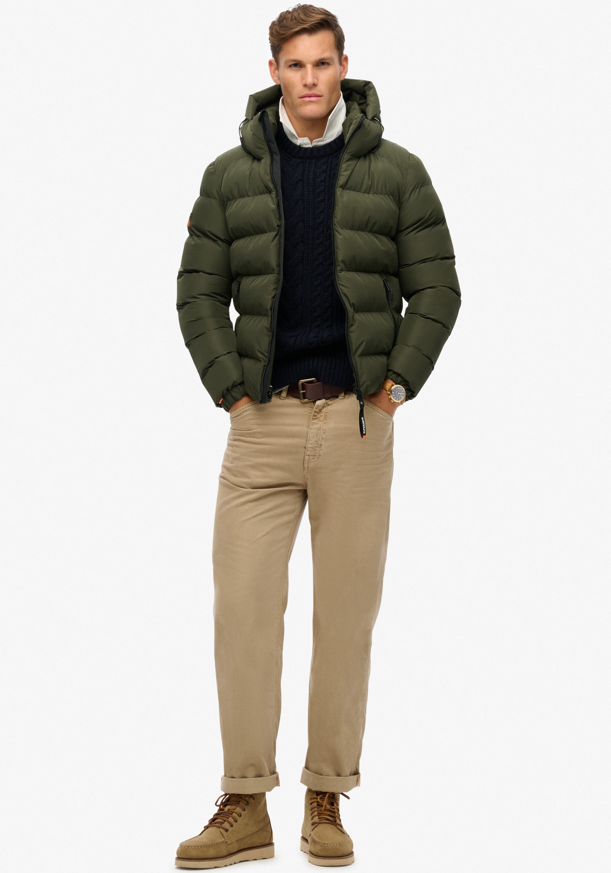 Superdry Steppjacke »HOODED SPORTS PUFFER JACKET«, mit Kapuze