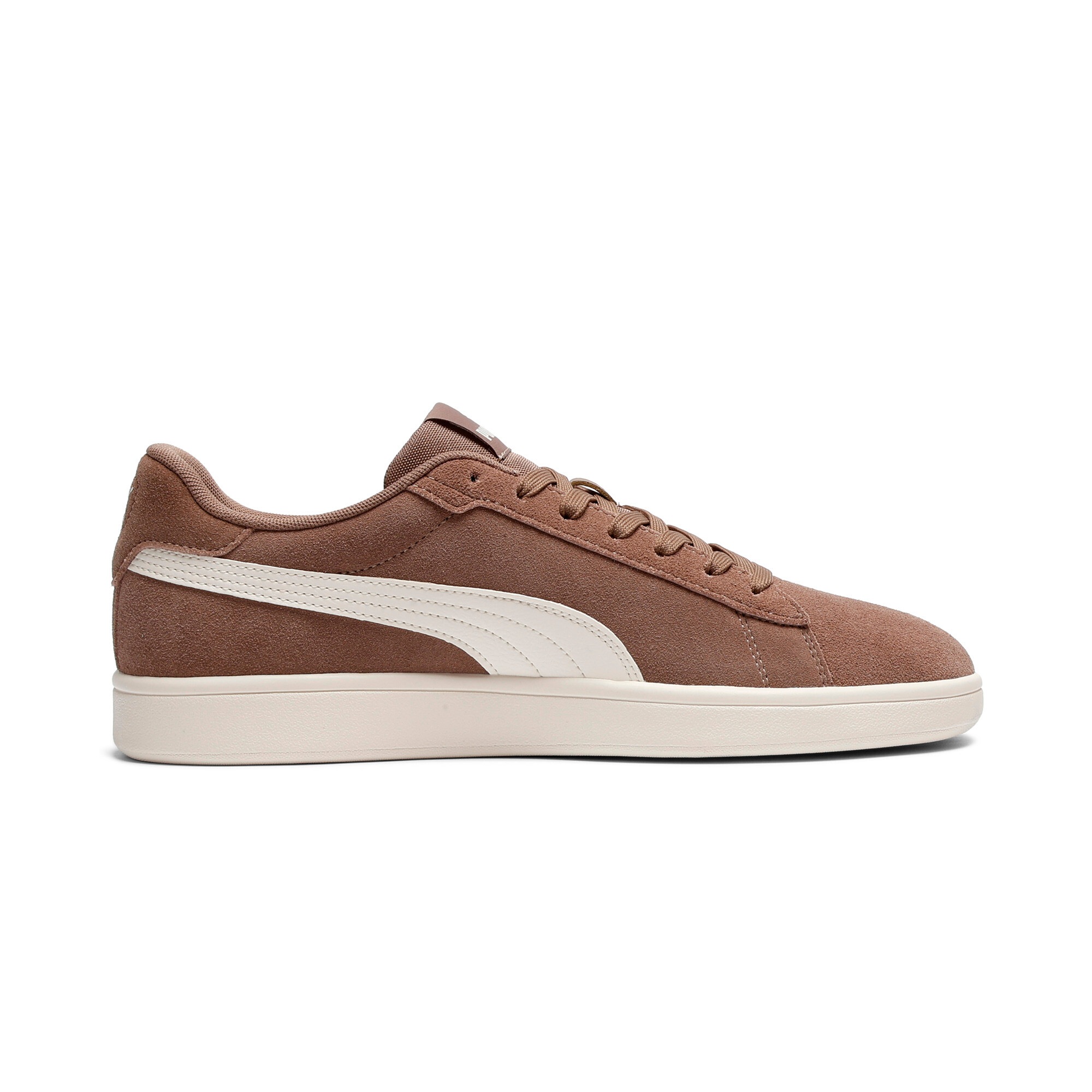 Sneaker PUMA "SMASH 3.0", Damen, Gr. 37,5, totally taupe, warm weiß, Leder, unifarben, Schuhe Sneaker, klassische Tennissport-Silhouette, gepufferter Schuhkragen 2