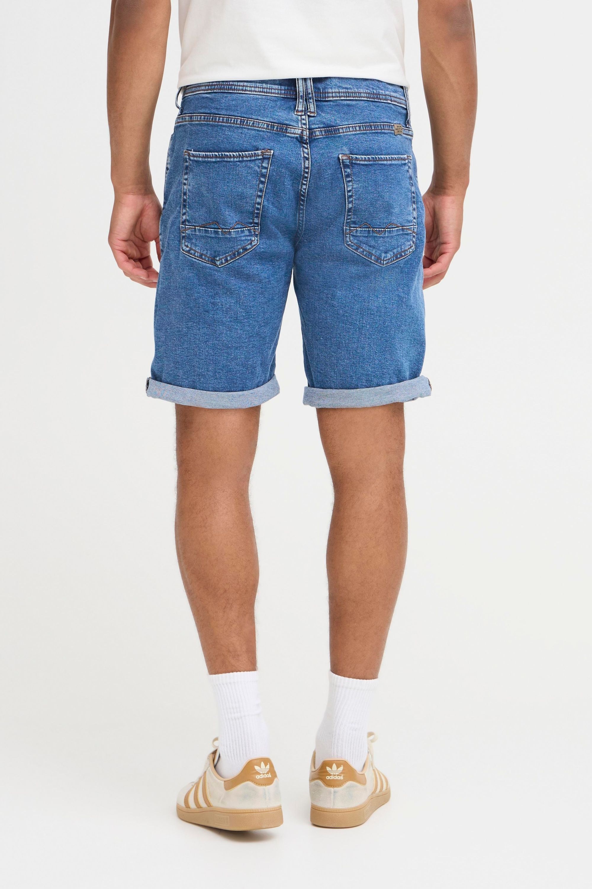 Jeansshorts BLEND "Jeansshorts BHDenimshorts", Herren, Gr. XXL, N-Gr, blau (denim unwashed middle blau), Obermaterial: 98% Baumwolle CO. 2% Elasthan EL., Jeans Jeansshorts 6