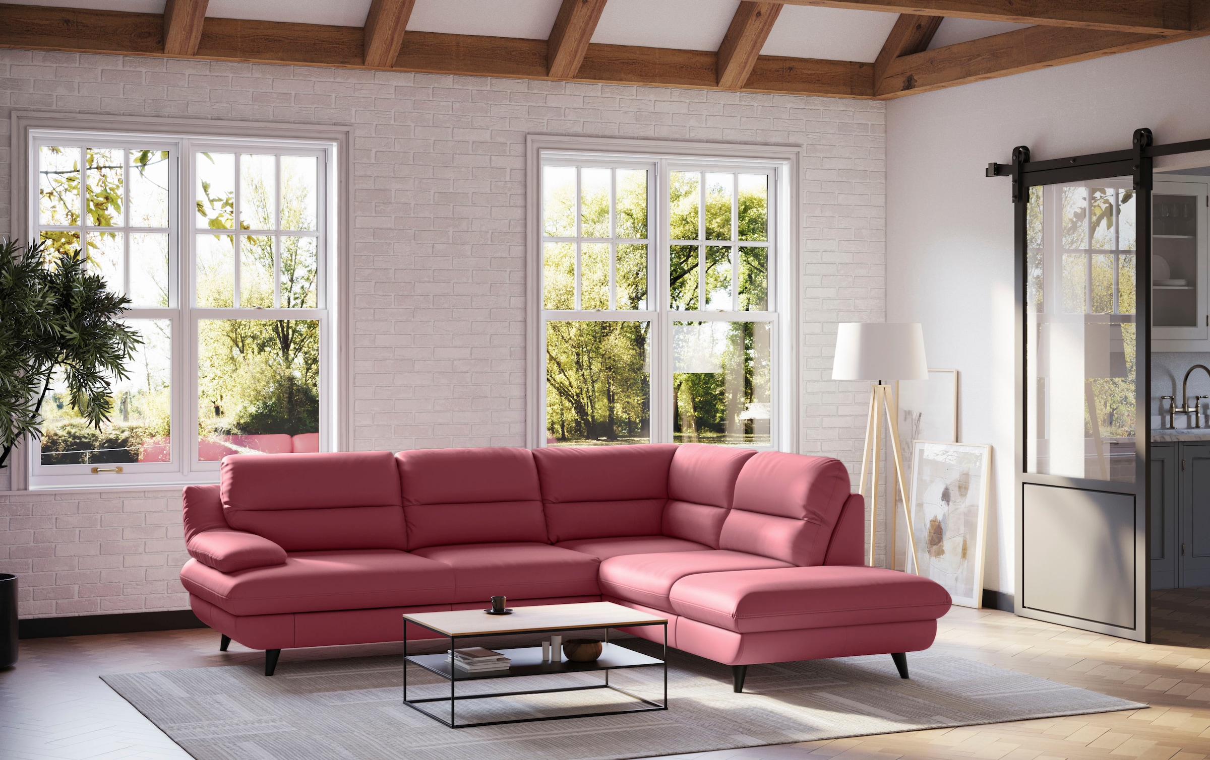 COTTA Ecksofa "Pike L-Form, B: 266 cm" optional Schlaffunktion & Bettkasten