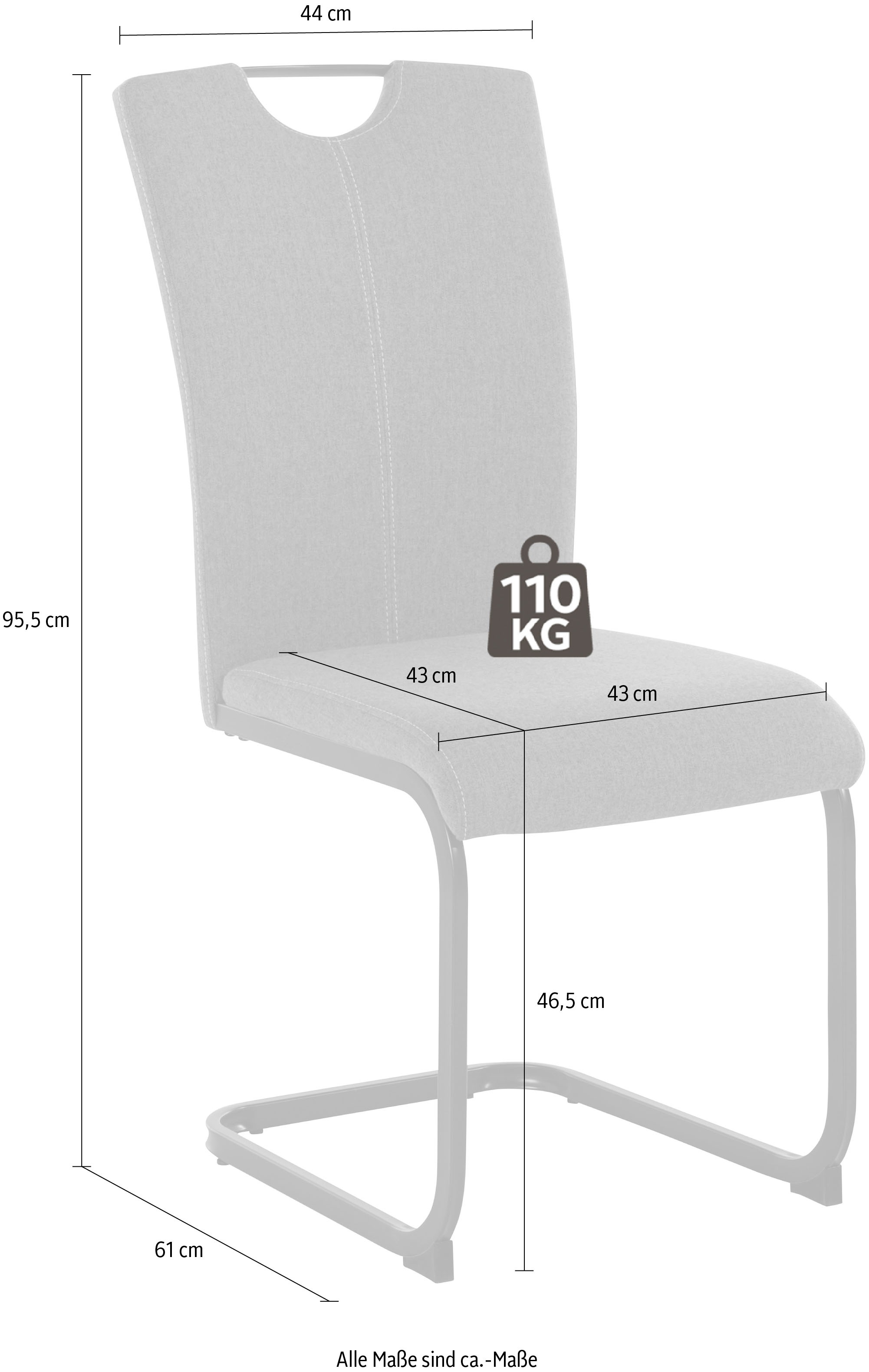 Homexperts Esszimmerstuhl »Viva«, (Set), 4 St., Webstoff, (2 oder 4 Stück), Bezug in Webstoff, Metallgestell in anthrazit