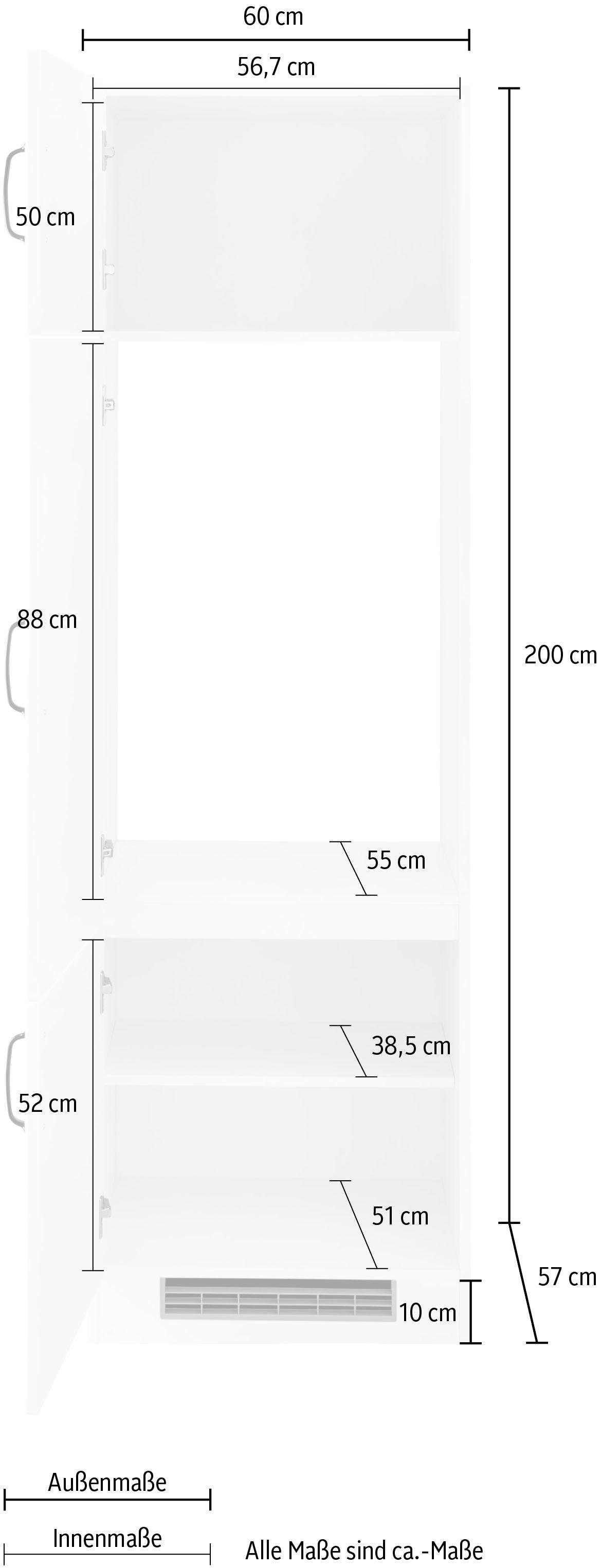 wiho Küchen Kühlumbauschrank »Erla«, 60 cm breit mit Kassettenfront