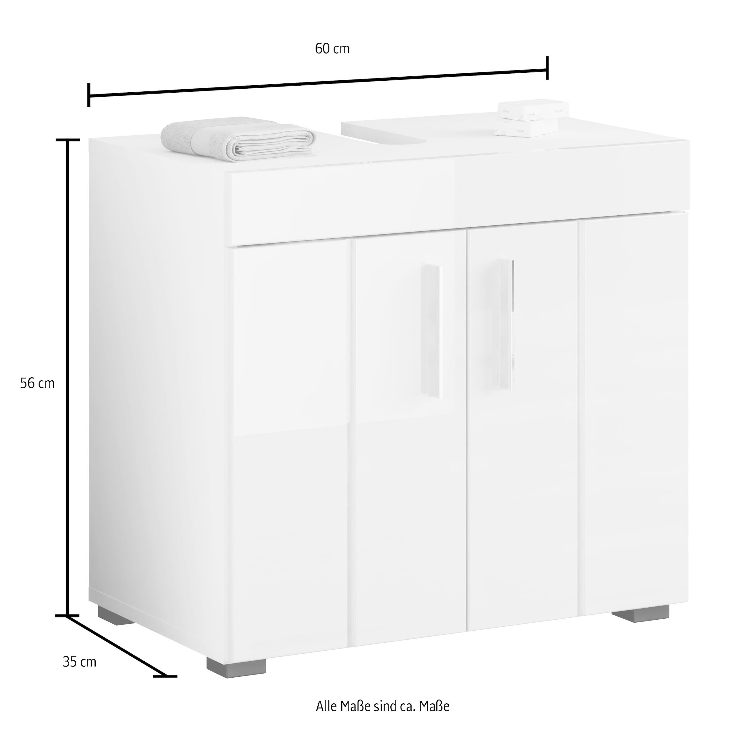 welltime Waschbeckenunterschrank »Triest«, Breite 60 cm, Badmöbel,  Waschbeckenunterschrank, Badschrank kaufen | BAUR | Waschbeckenunterschränke