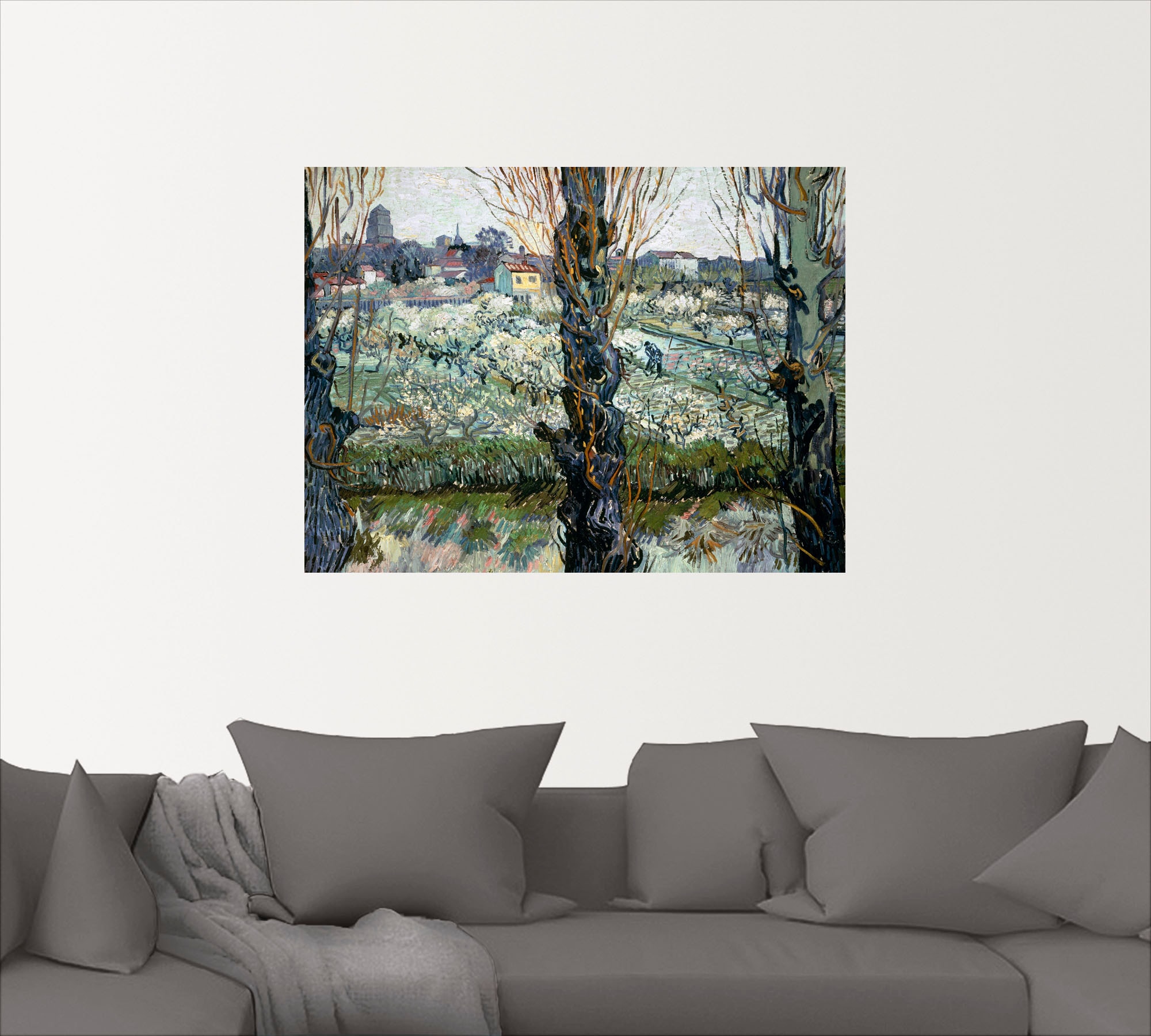 Artland Leinwandbild »Blick auf Arles. 1889«, Wiesen & Bäume, (1 St.), auf Keilrahmen gespannt