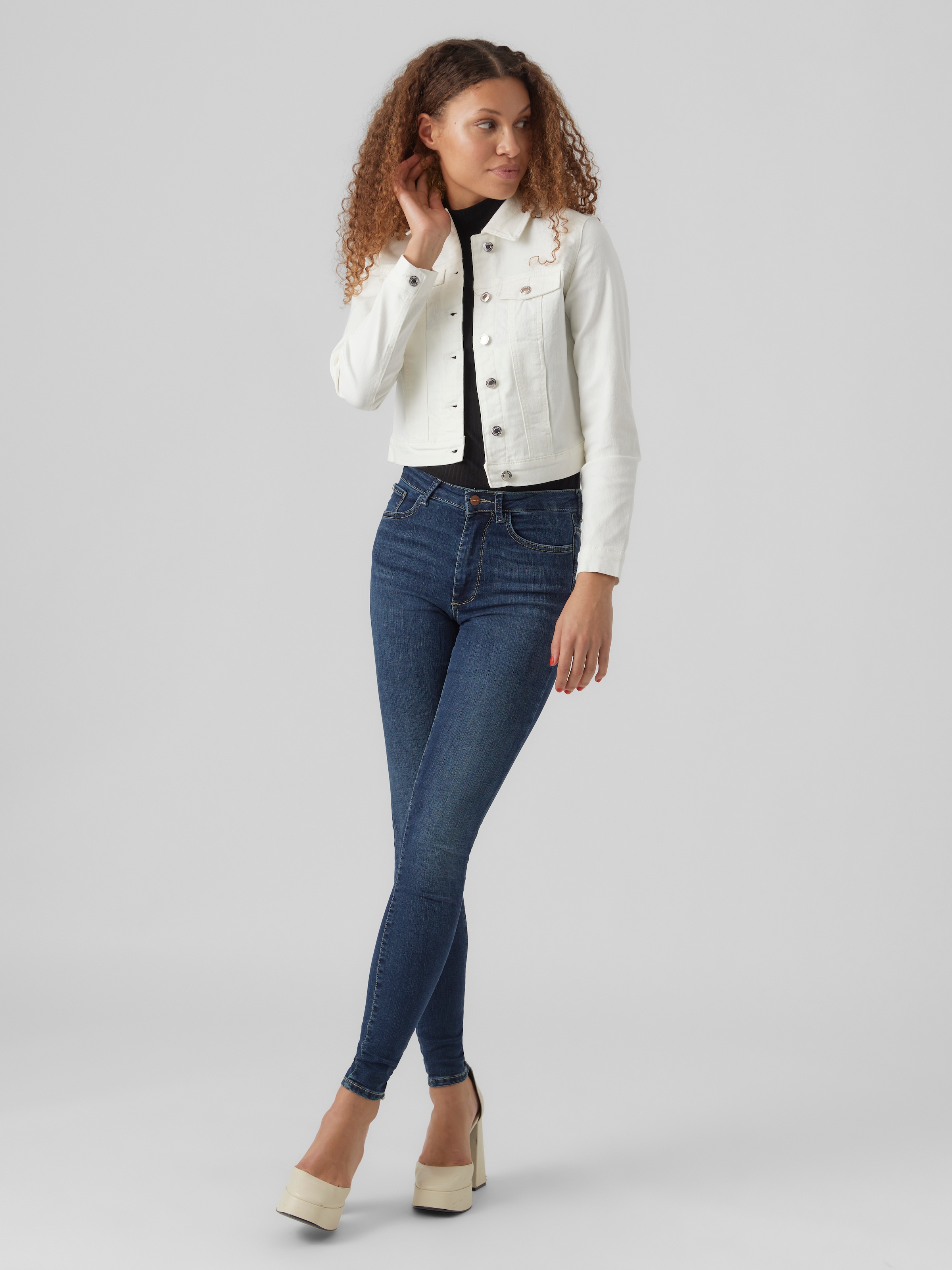 Vero Moda Jeansjacke »VMLUNA LS SLIM DNM JACKET MIX GA NOOS«