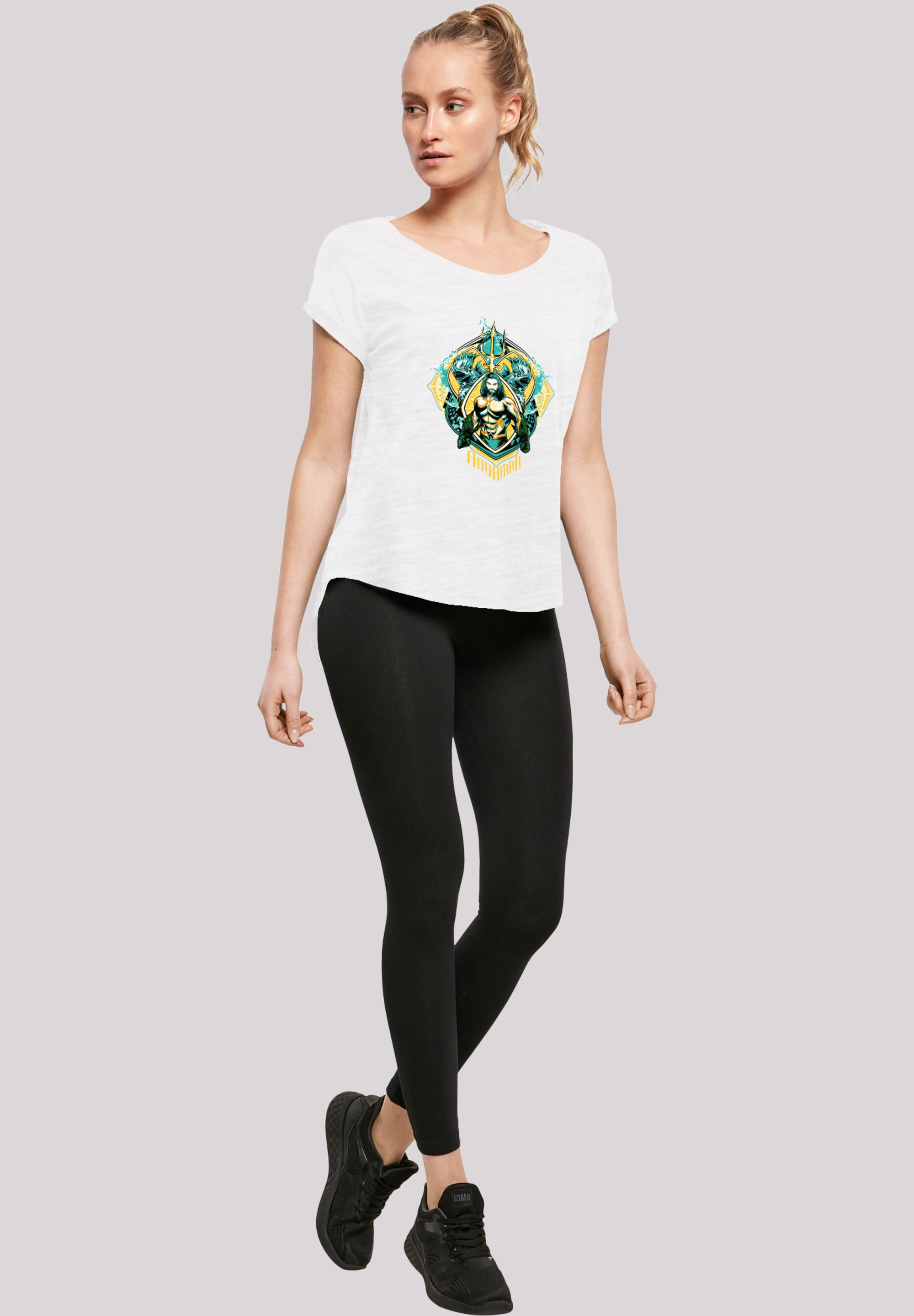 F4NT4STIC T-Shirt »DC Comics Aquaman The Trench Crest«, Damen,Premium Merch,Lang,Longshirt,Bedruckt