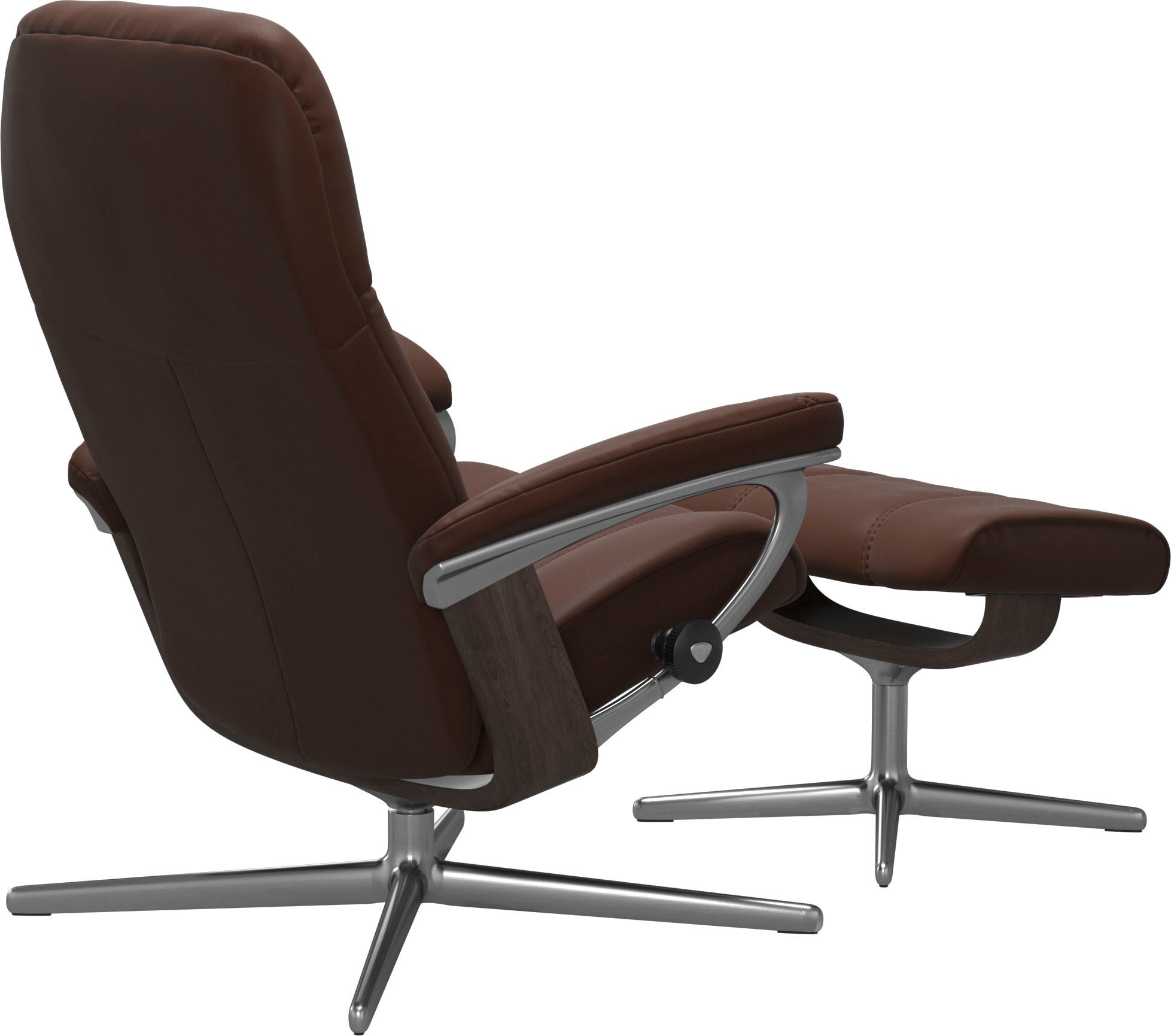 Stressless® Relaxsessel »Consul«, (Set, Relaxsessel mit Hocker), mit Hocker, mit Cross Base, Größe S, M & L, Holzakzent Wenge