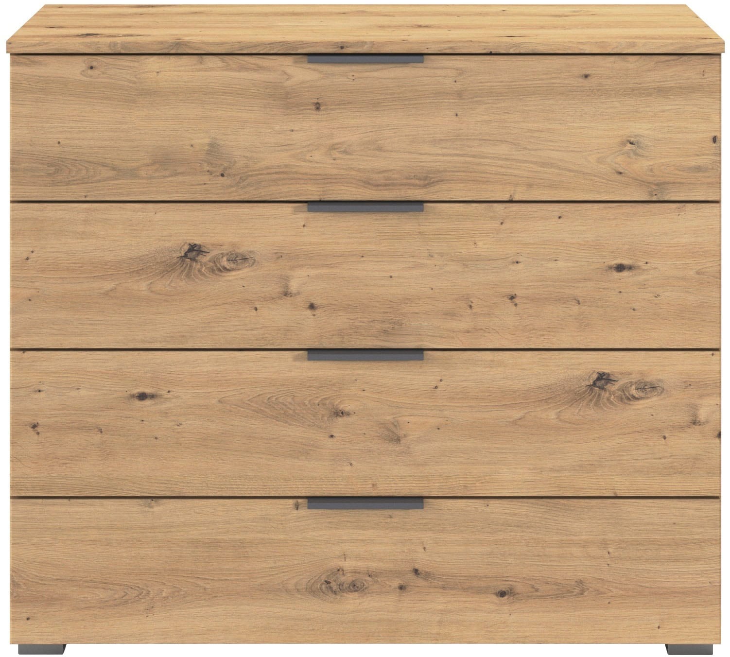 rauch Schubkastenkommode »Sideboard Schubladenkommode AGORDO mit Dekor- oder Hochglanzfront«, (in zwei Griff-Farben, Breite 80 cm inkl. Soft-Close-Funktion), vier große und geräumige Schubladen mit viel Stauraum MADE IN GERMANY