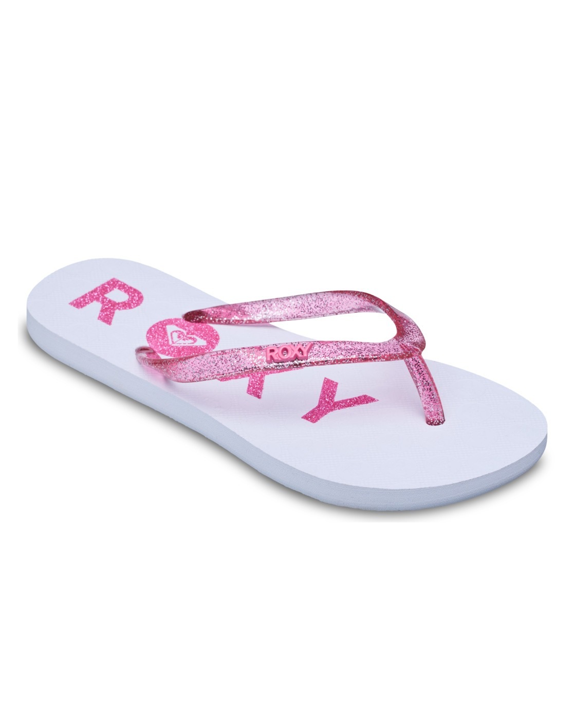 ROXY Jungen Sandale "Rg Viva Sparkle", Gr. 3weiß, pink, Obermaterial:Obermaterial: 98% Synthetik Tr/ 2% Metall, Futter: 100% Synthetik, Laufsohle: