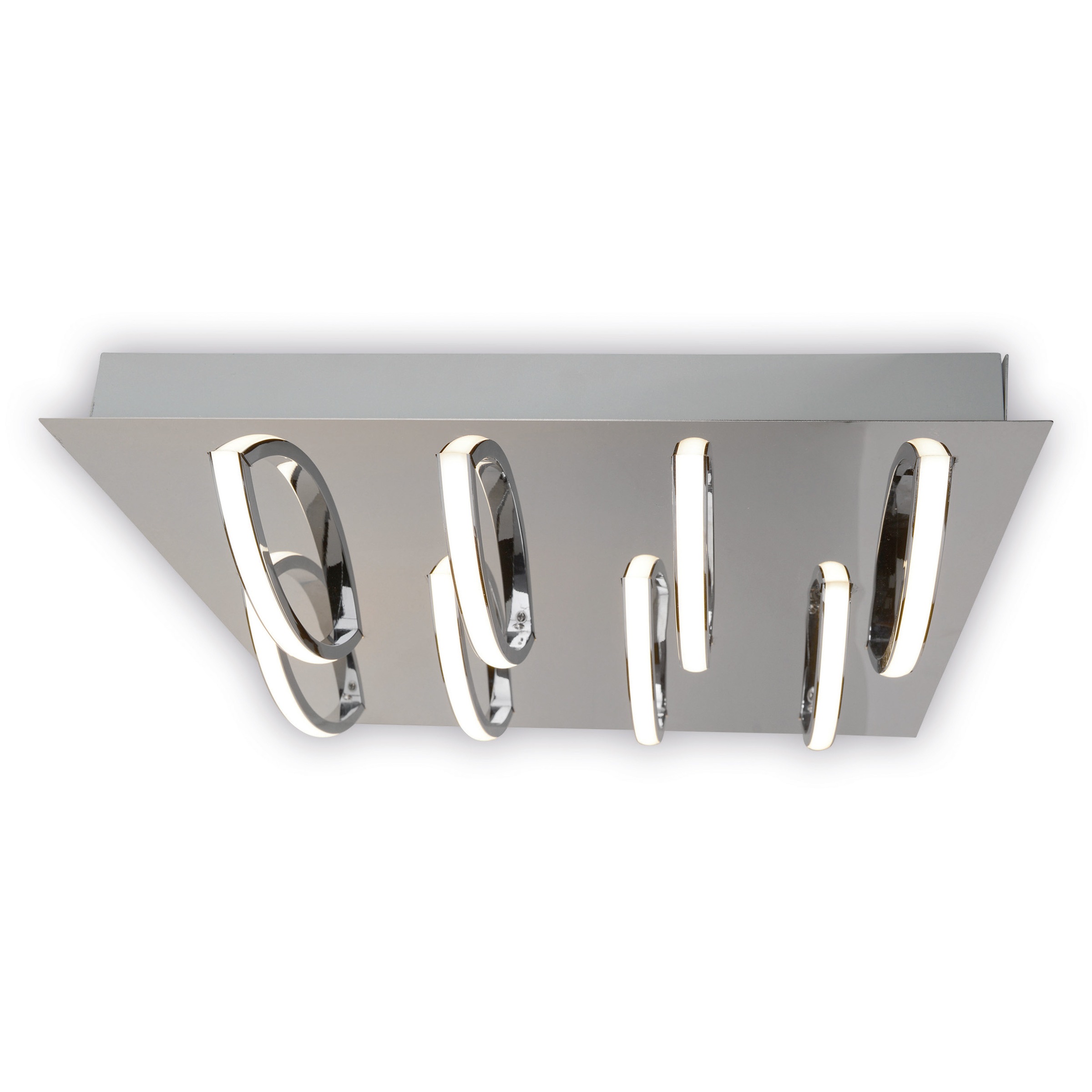 näve LED Deckenleuchte »Manchester« LED-Modul 1 Stk. Warmweiß 3 Stufen dimmbar per Wandschalter, chrom, opal, Lichtfarbe warmweiß