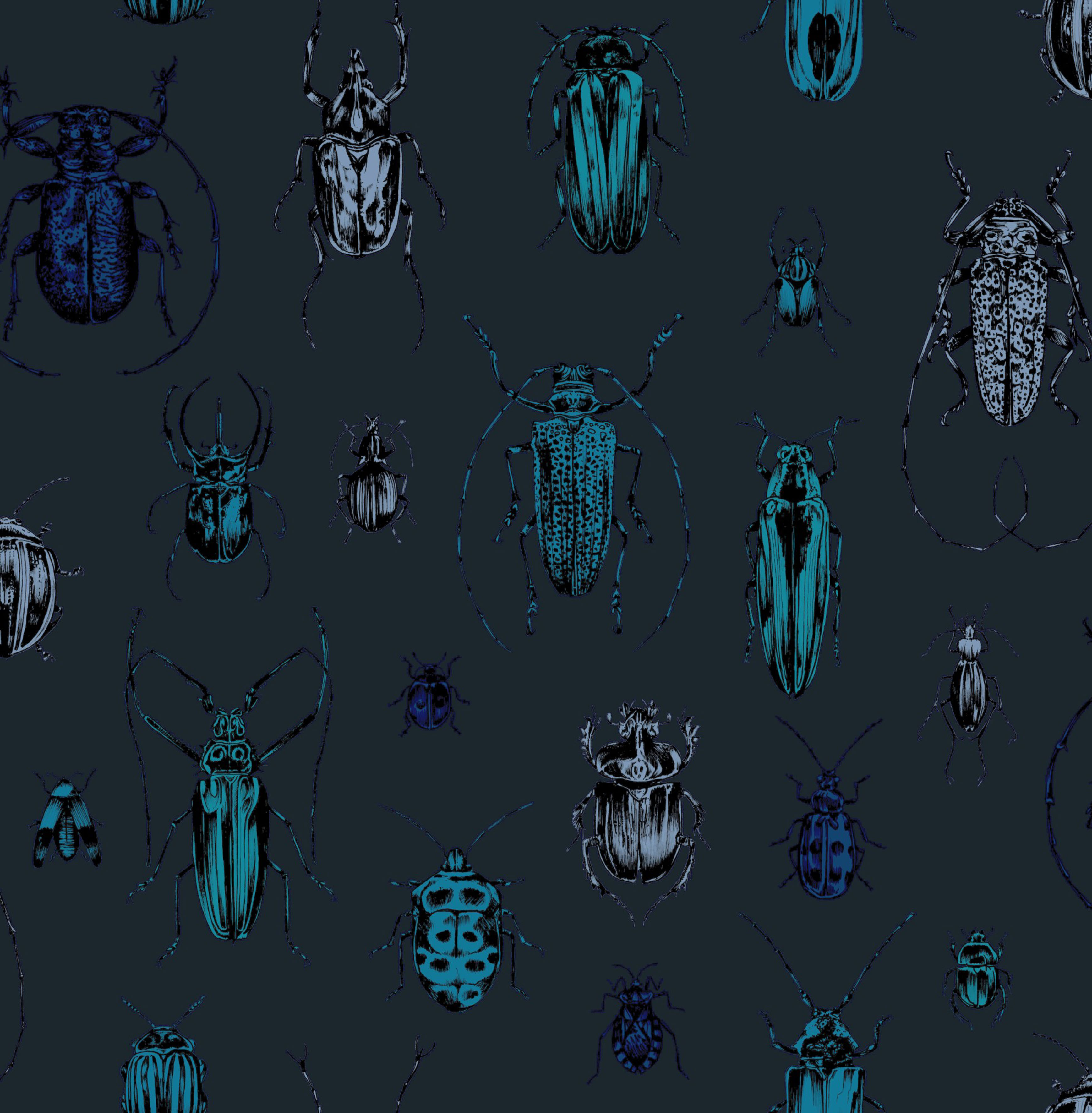 Superfresco Easy Vliestapete "Superfresco Easy Vliestapete Bugs Blau" glatt Superfresco Easy Vliestapete Bugs Blau