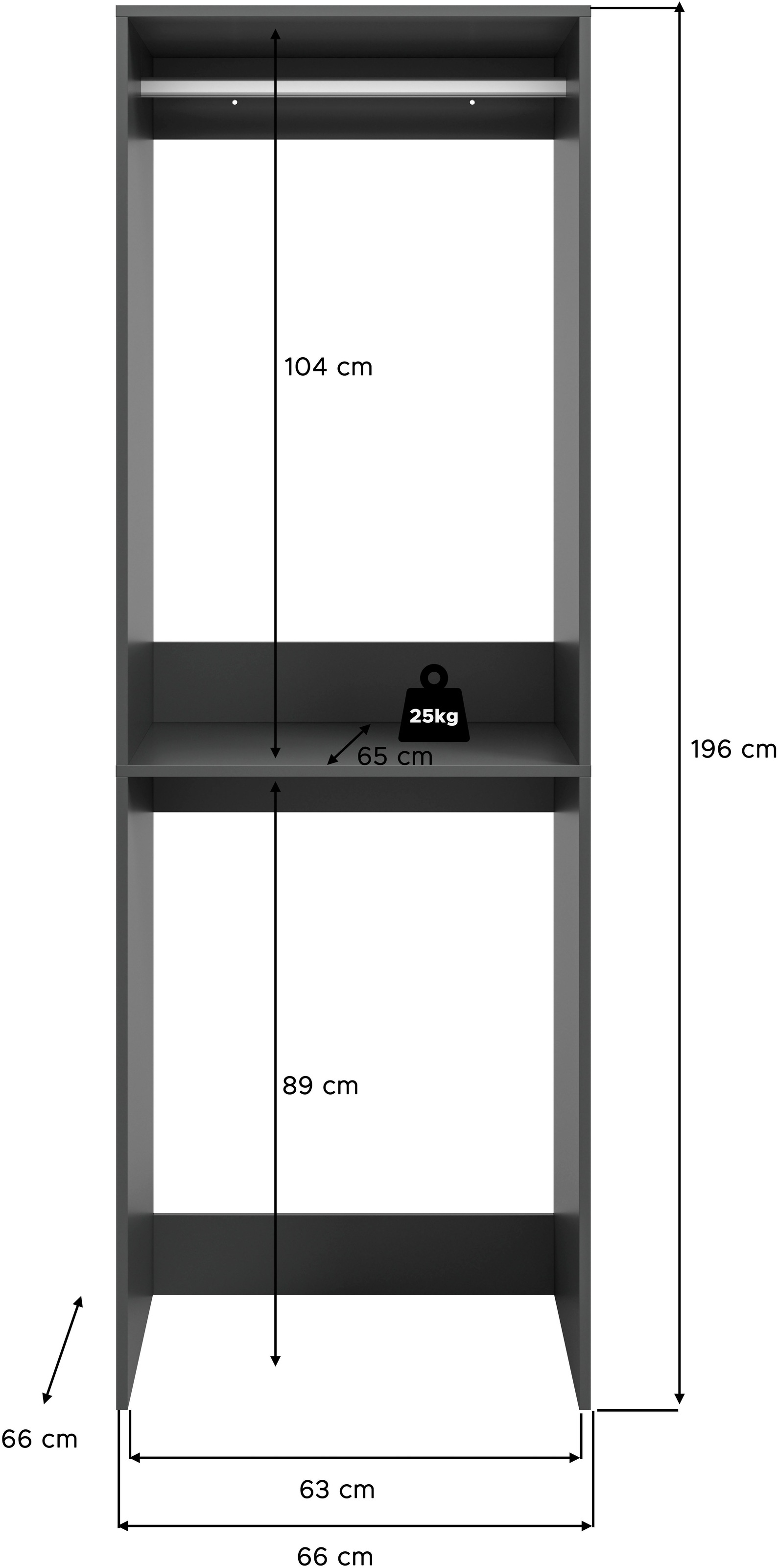 welltime Waschmaschinenumbauschrank »FALAS, TOPSELLER, Höhe 195 cm, 1 Ablageboden, 1 Kleiderstange«, (1 St., in verschiedenen Farben erhältlich, für Waschmaschine & Trockner), Waschmaschine, Trockner, Waschmaschinenschrank, Umbauschrank, Wäsche